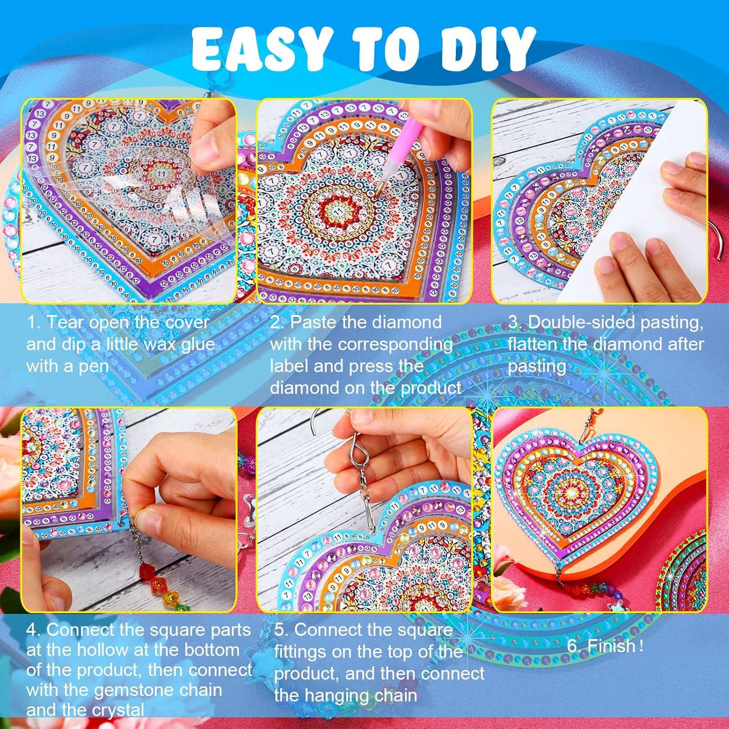 Campana de Viento 3D Queekay Corazón Acrílico 15 cm