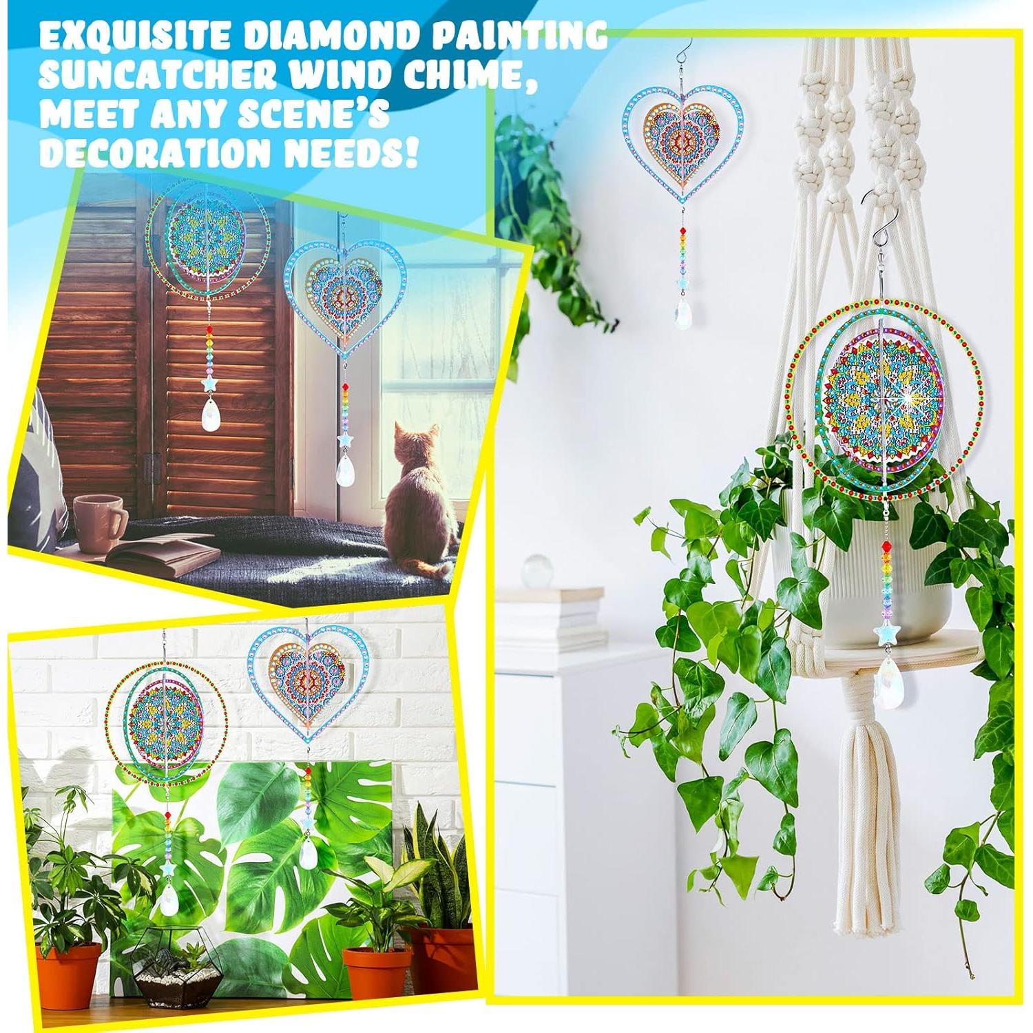 Campana de Viento 3D Queekay Corazón Acrílico 15 cm