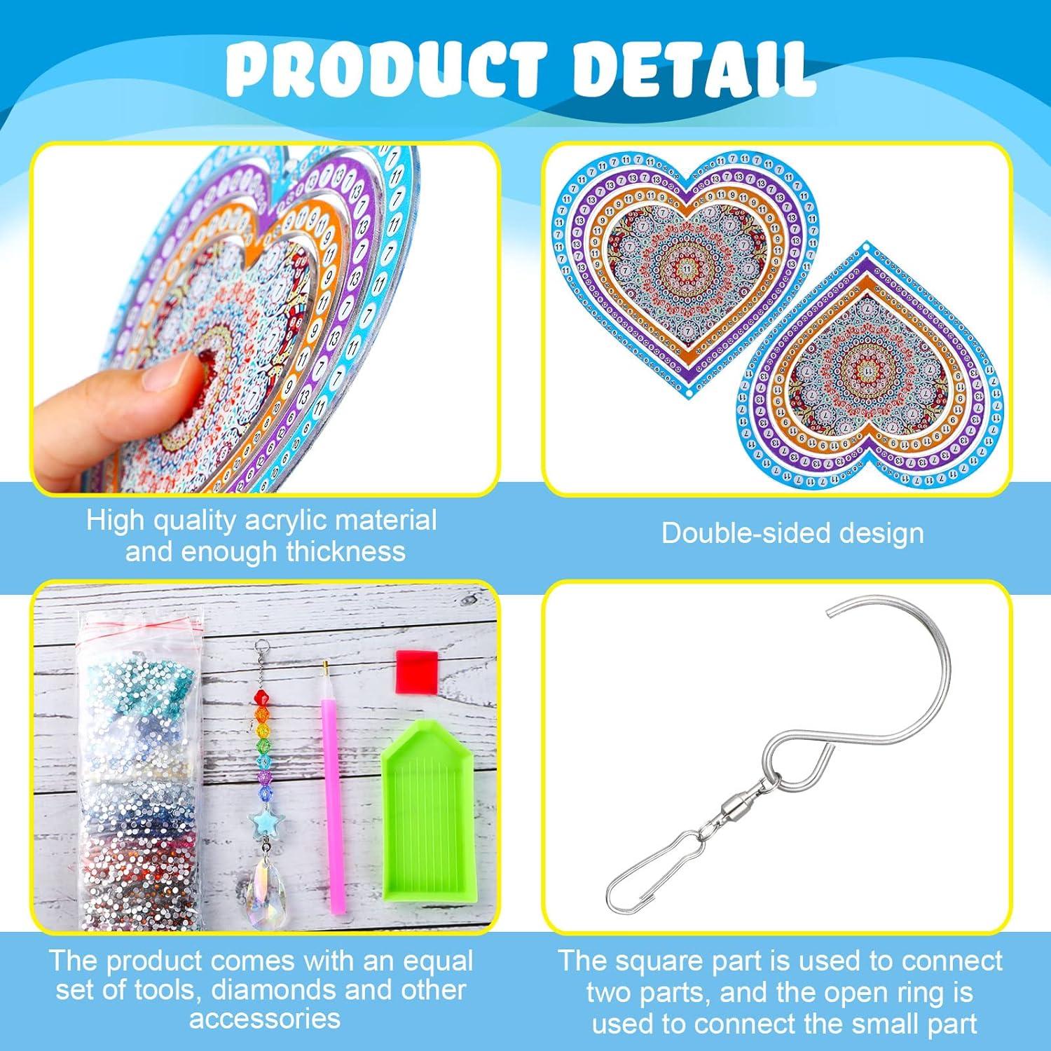 Campana de Viento 3D Queekay Corazón Acrílico 15 cm