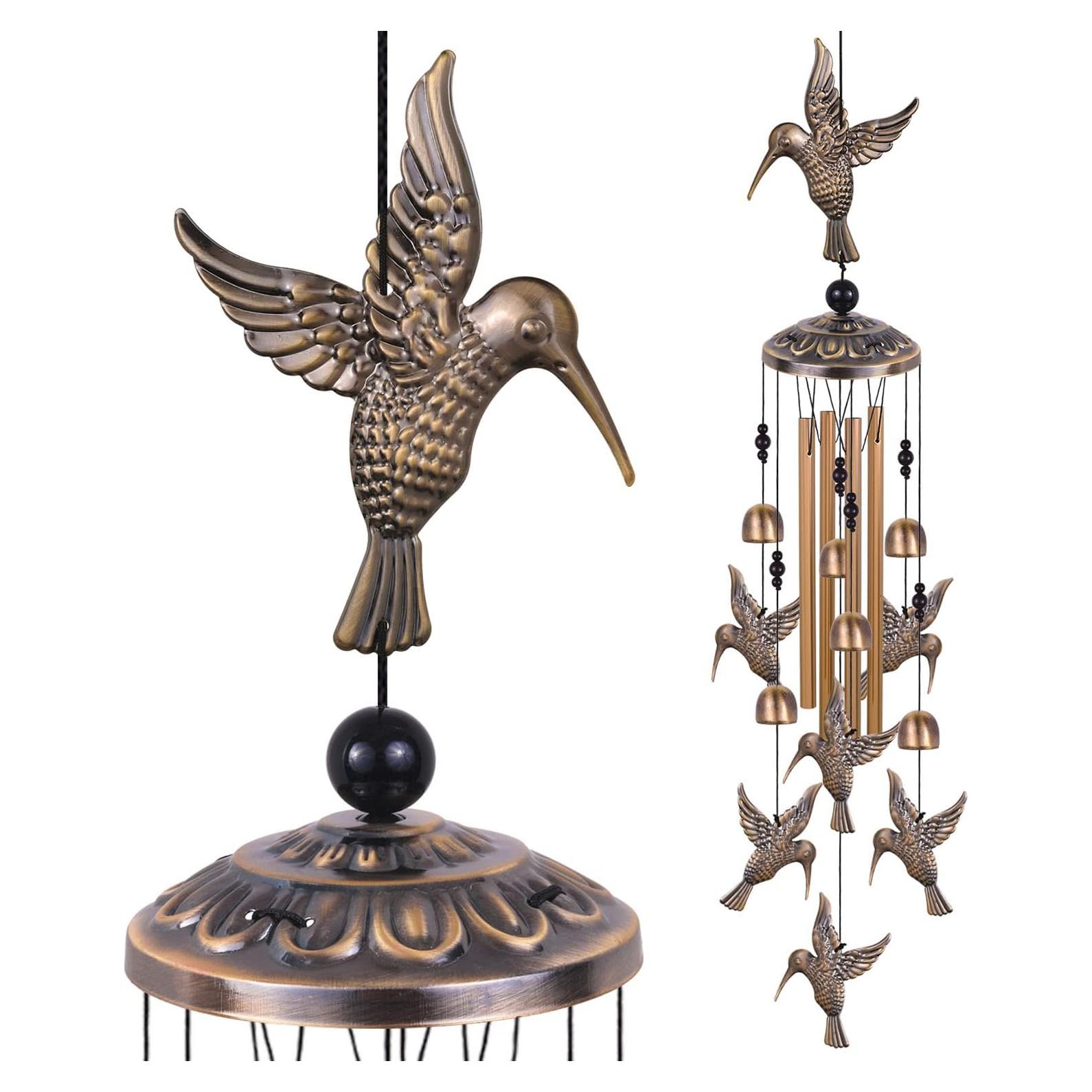 Campanas de Viento de Bronce Colibrí Solawindchime 89cm