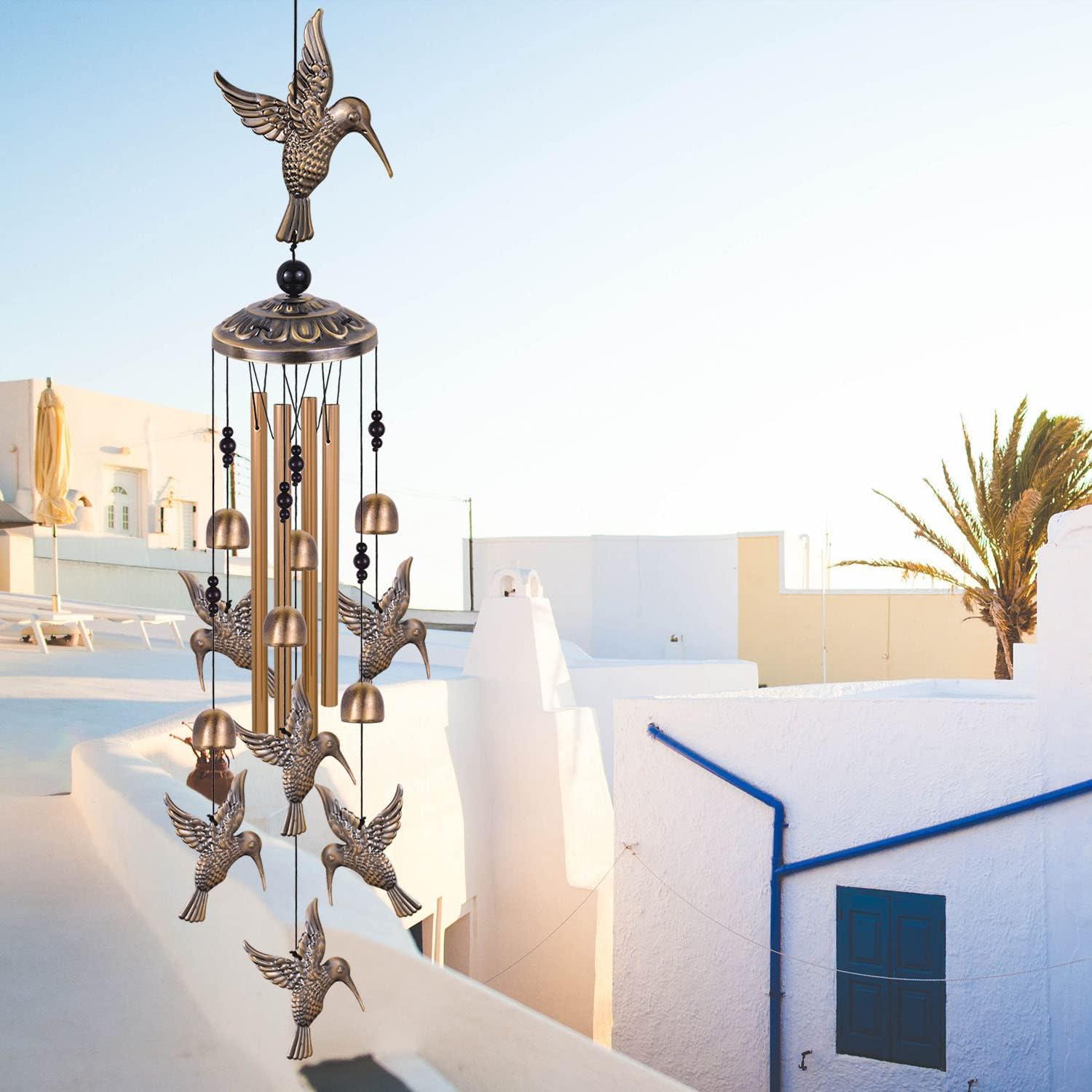 Campanas de Viento de Bronce Colibrí Solawindchime 89cm