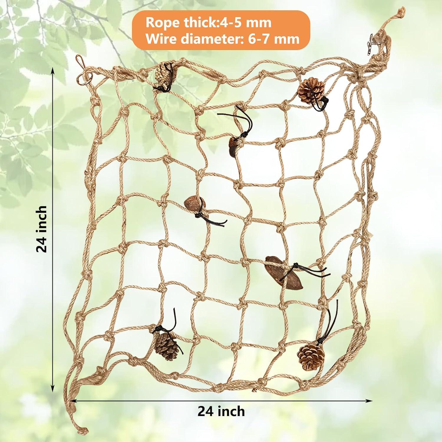 Red de Escalada para Aves Tfwadmx 61x61cm - Juguete Colgante