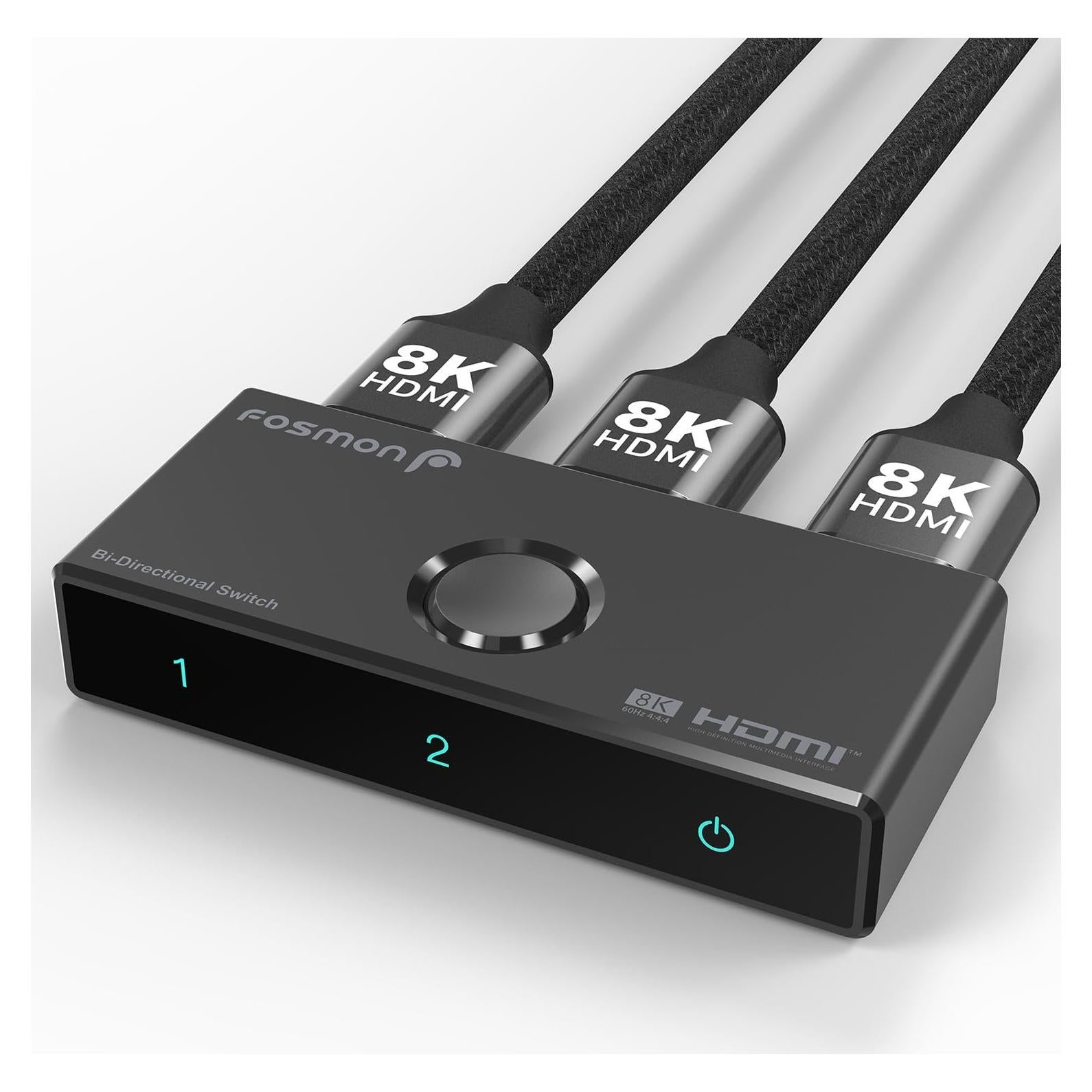 Interruptor HDMI Fosmon 8K Bidireccional 2 en 1 Salida