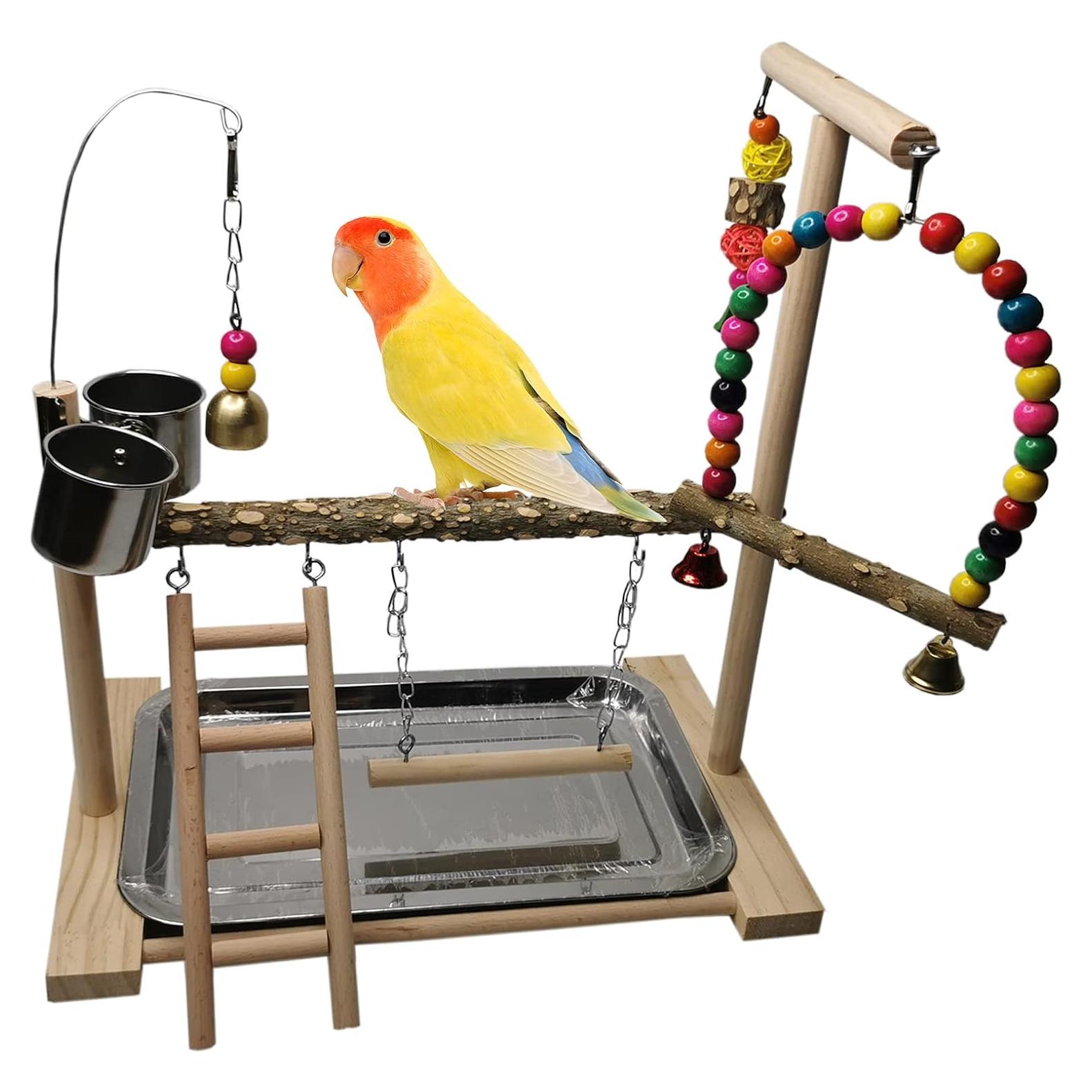 Parque de Aves Tfwadmx Soporte de Juego para Loros 36.4x24cm