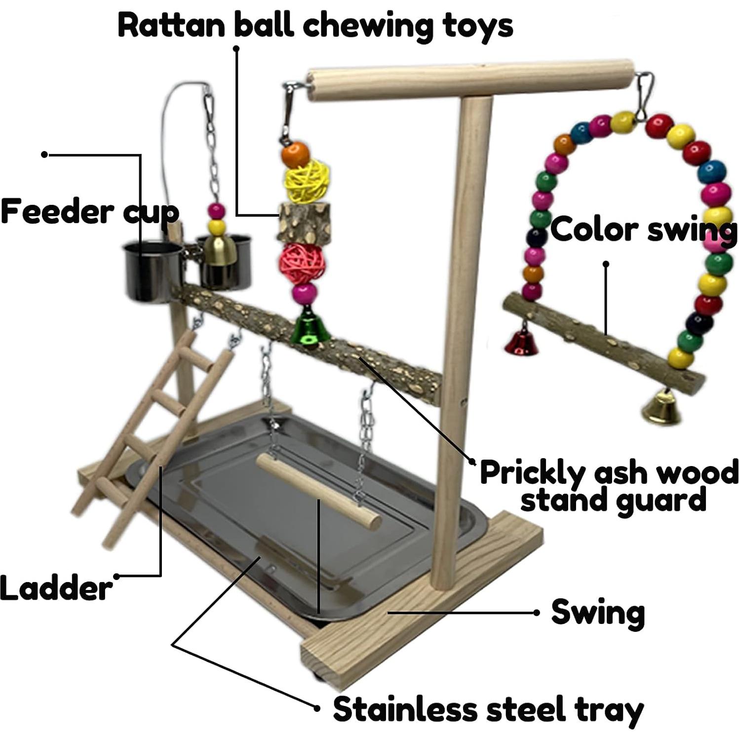 Parque de Aves Tfwadmx Soporte de Juego para Loros 36.4x24cm