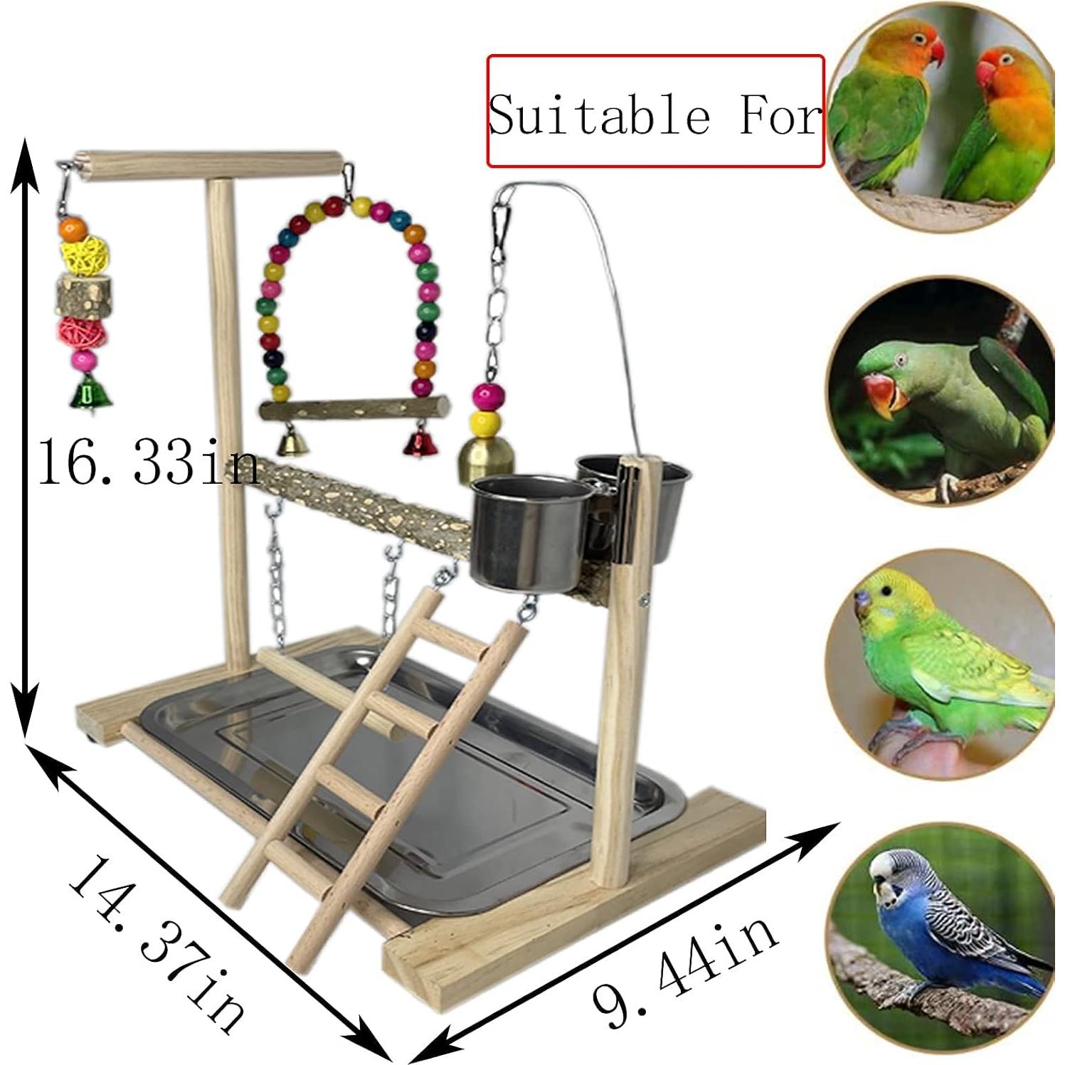 Parque de Aves Tfwadmx Soporte de Juego para Loros 36.4x24cm
