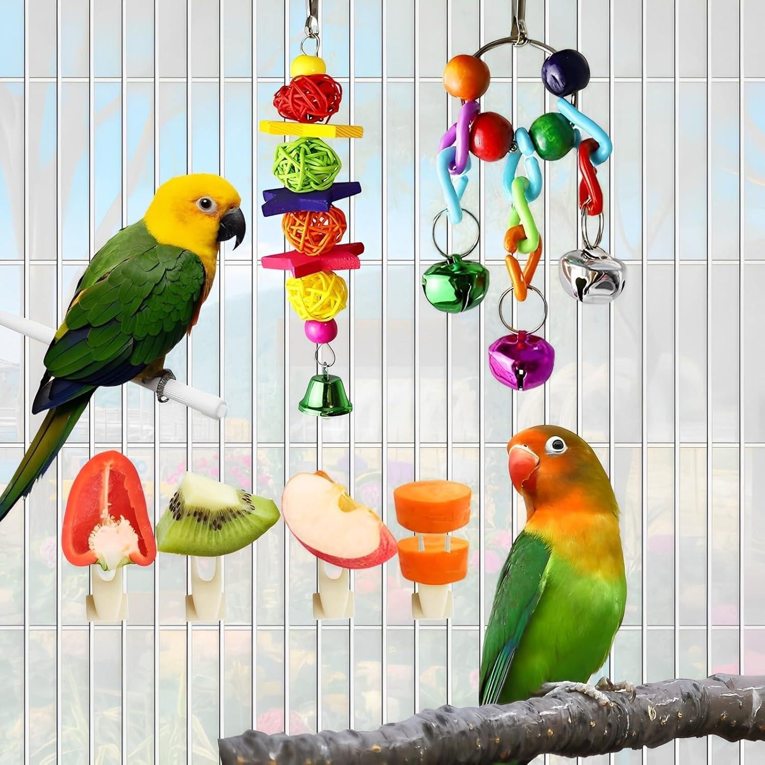Juguetes para Aves YJCfurniture - 12 Piezas Columpios y Escaleras