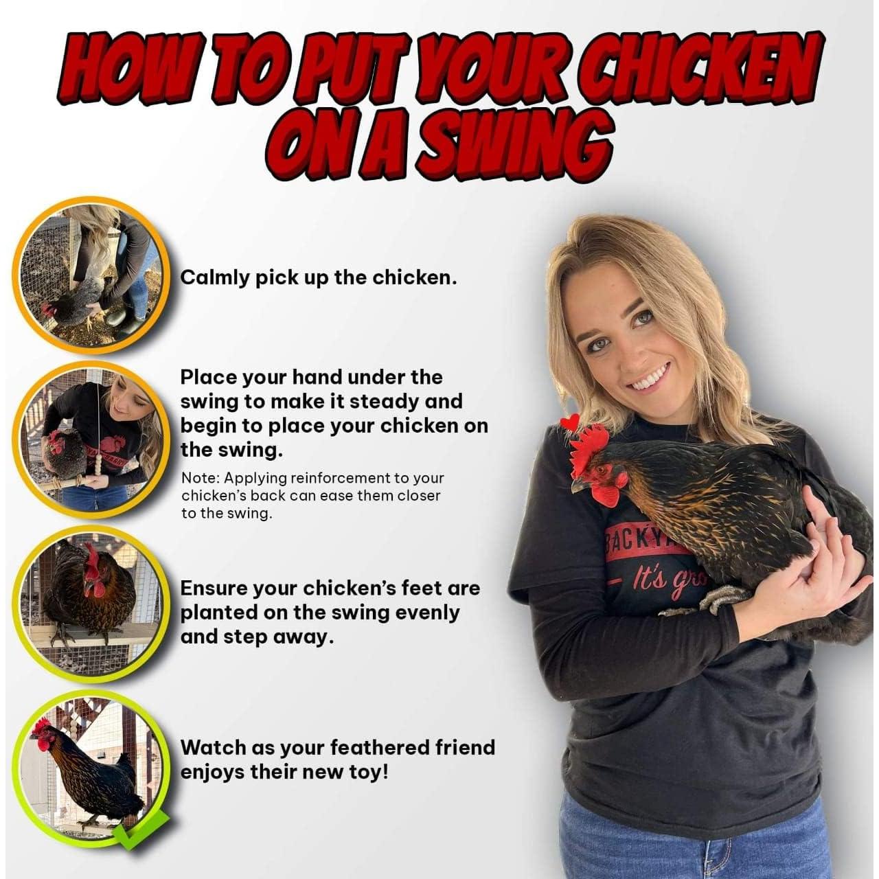 Columpio para Gallinero Backyard Barnyard - Madera Natural 39 cm