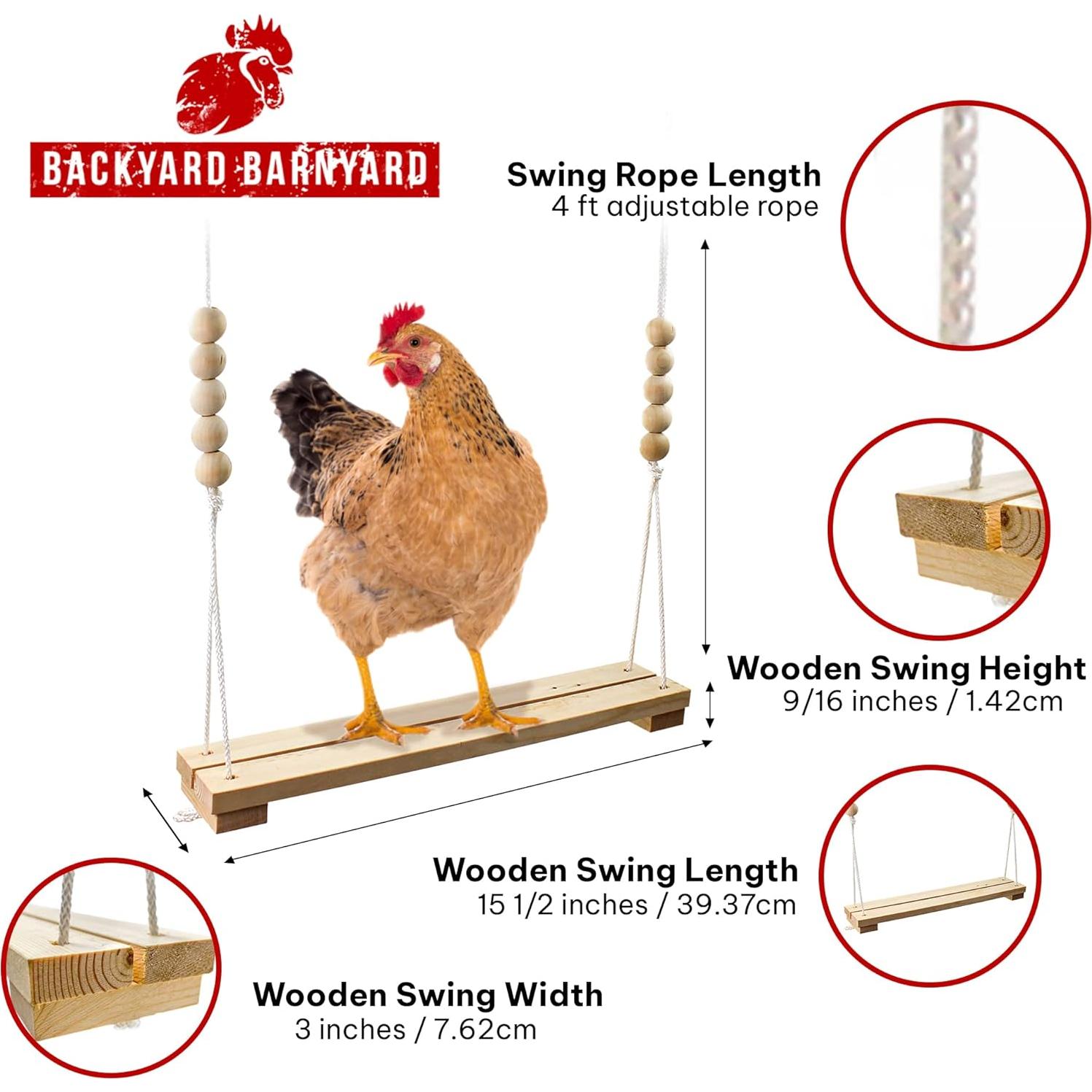 Columpio para Gallinero Backyard Barnyard - Madera Natural 39 cm