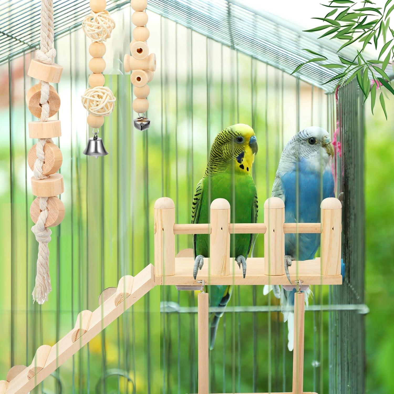 Kit de Juguetes para Aves Sonwyoung - 10 Piezas de Madera