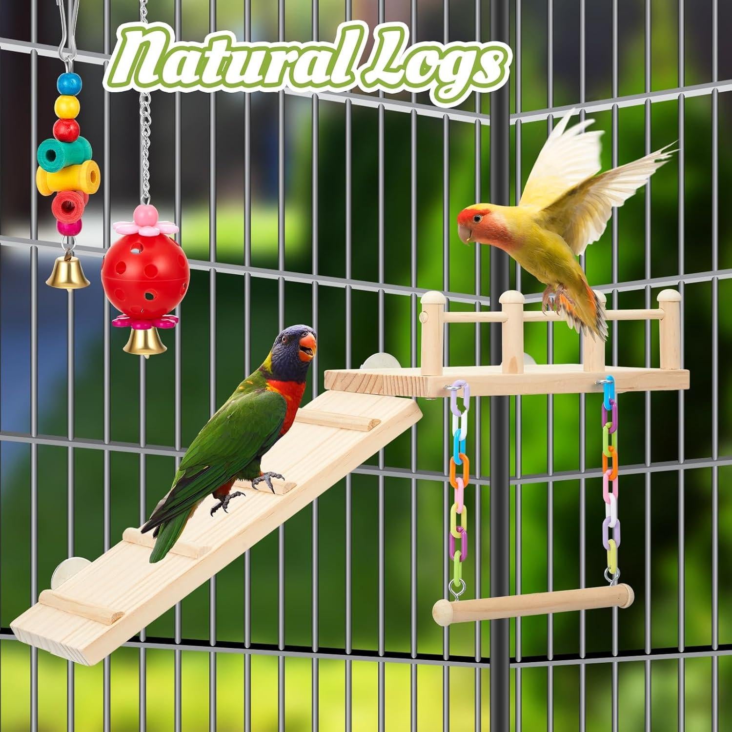 Juguetes para Aves Sonwyoung 12 Pcs Accesorios Jaula