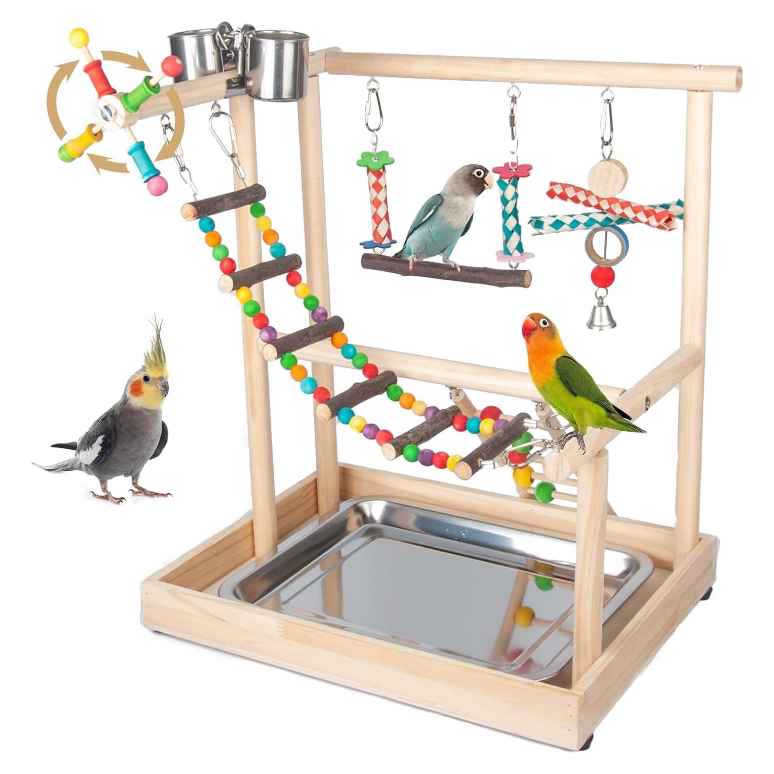 Parque para Aves Wondwo con Juguetes y Comedero 38x29x45cm