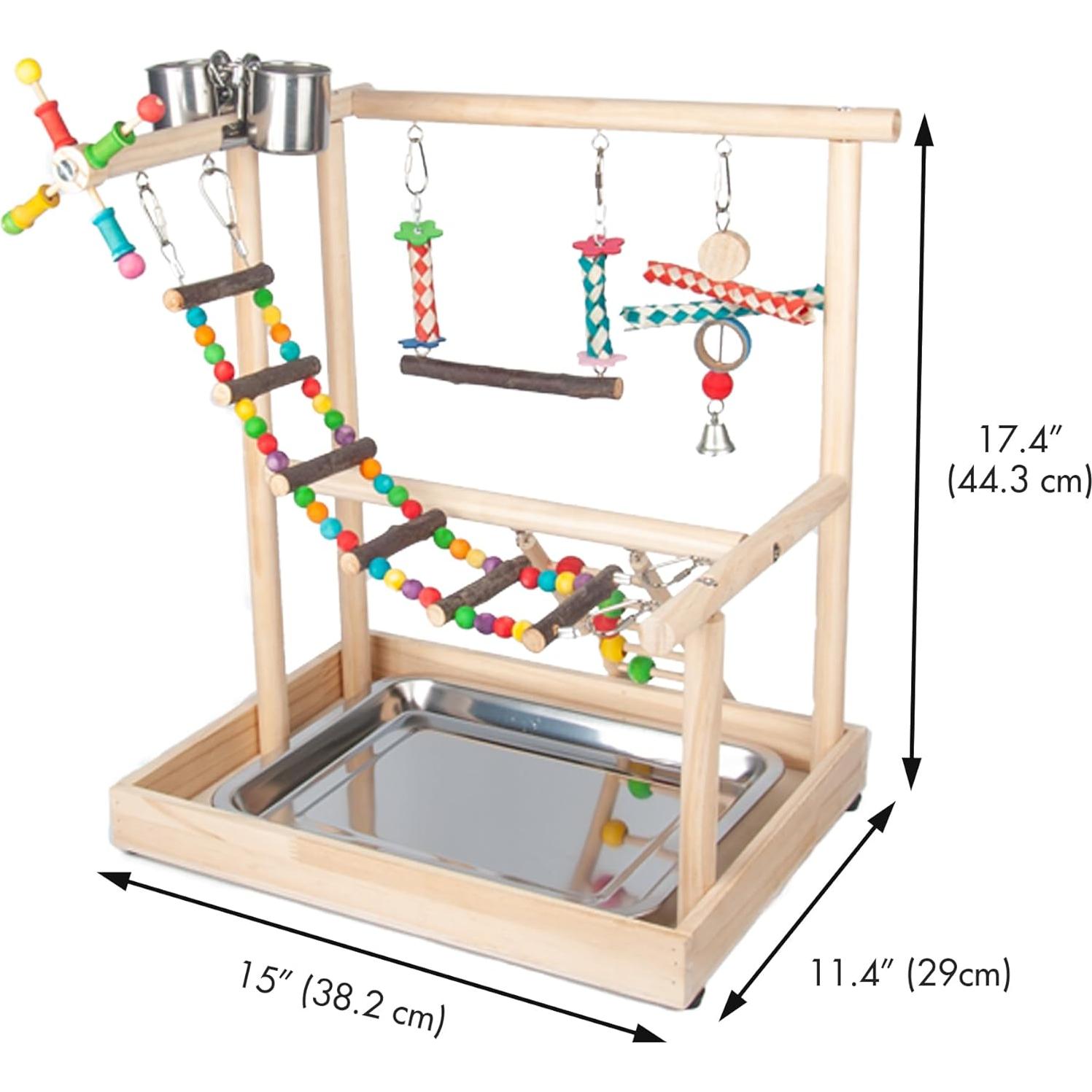 Parque para Aves Wondwo con Juguetes y Comedero 38x29x45cm
