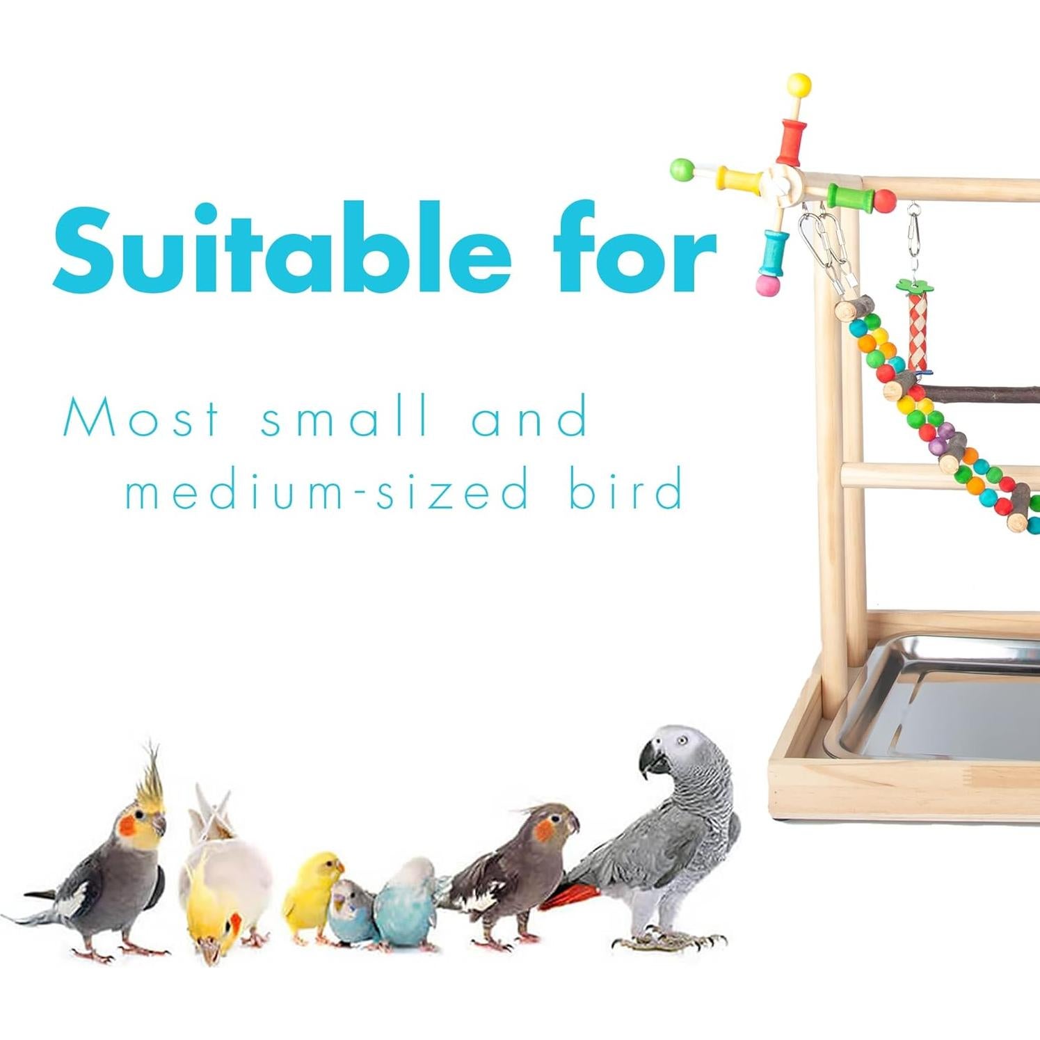 Parque para Aves Wondwo con Juguetes y Comedero 38x29x45cm