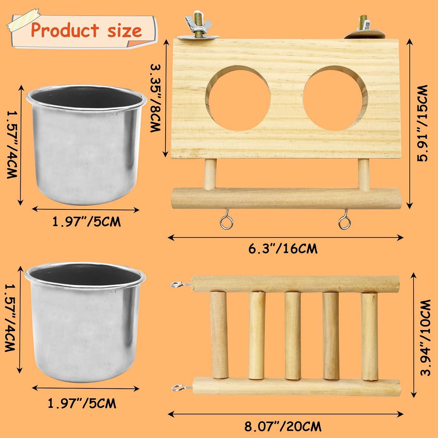 Juego de Comederos para Aves Tfwadmx con Soporte de Madera
