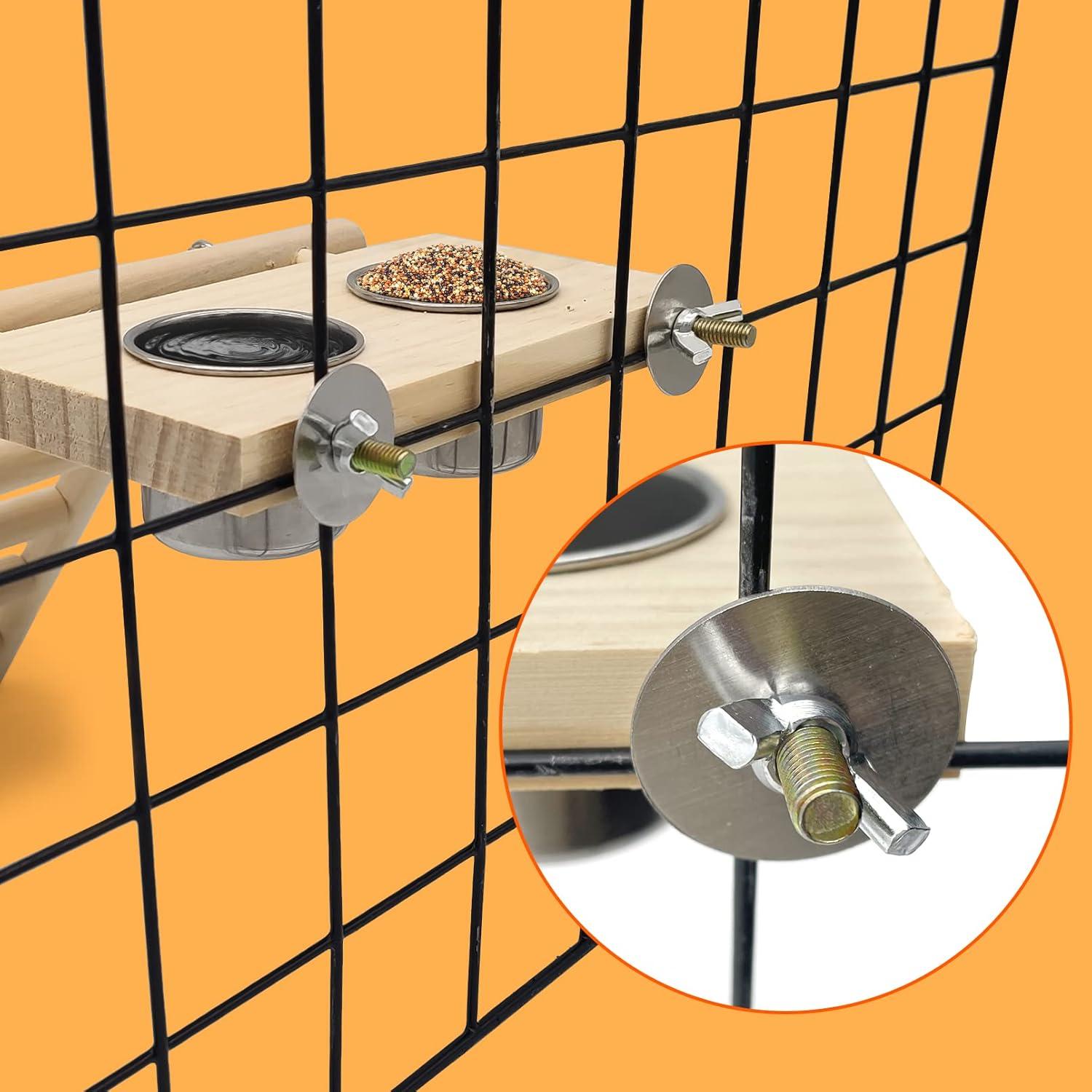 Juego de Comederos para Aves Tfwadmx con Soporte de Madera