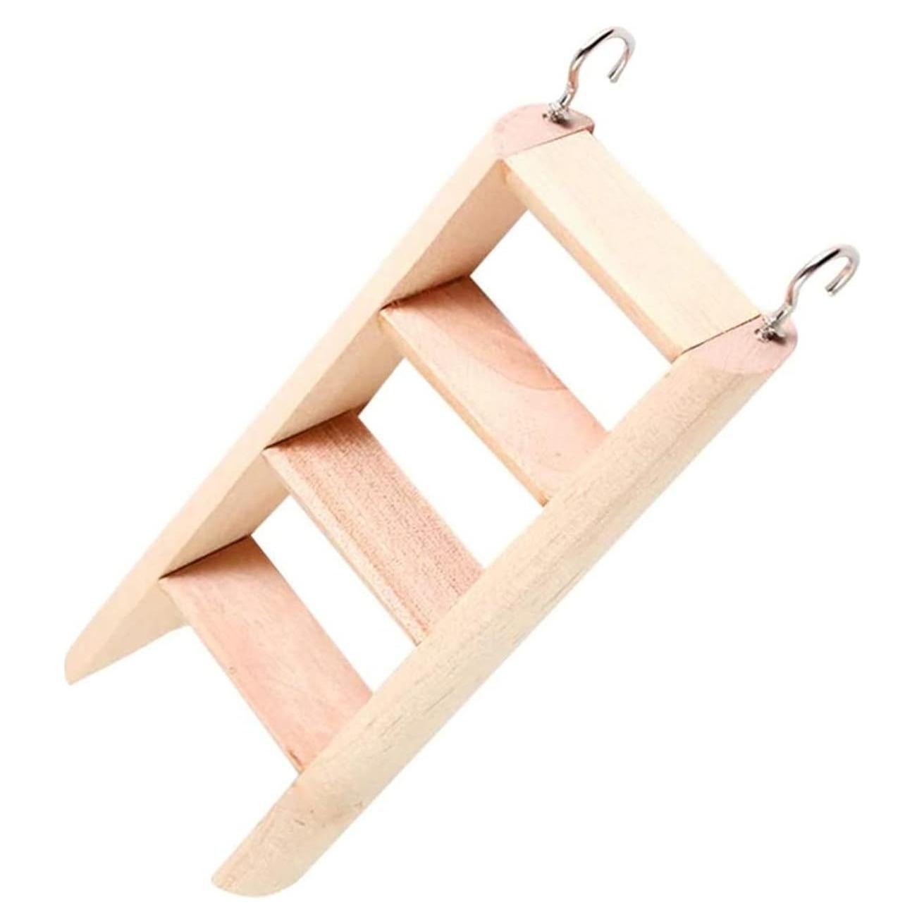 Escalera de Madera Natural para Hámster - Juguete para Mascotas