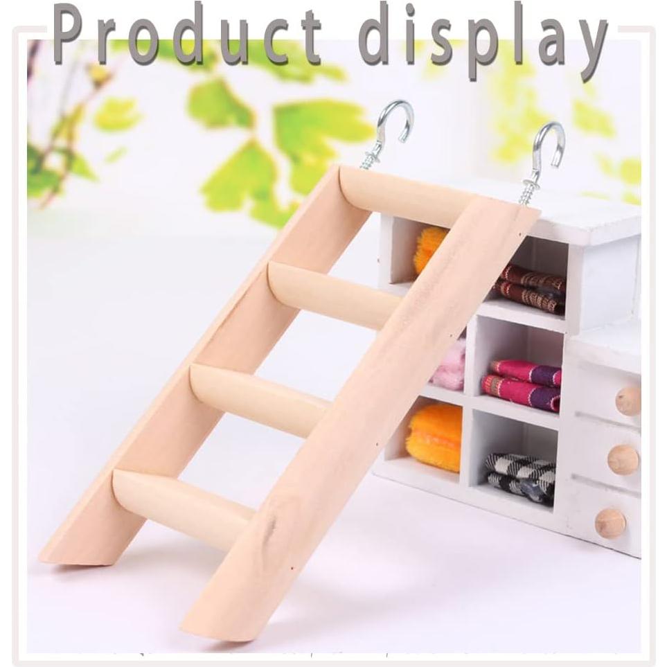 Escalera de Madera Natural para Hámster - Juguete para Mascotas
