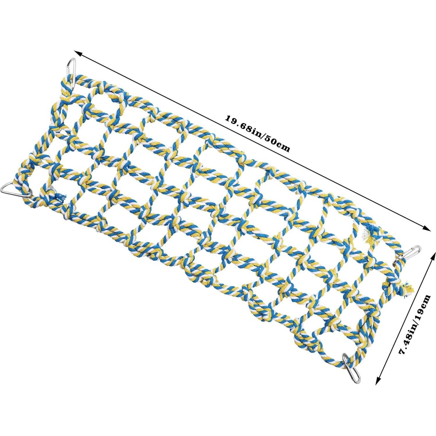 Red de Cuerda Colorida Dnoifne 50x19 cm para Aves y Mascotas