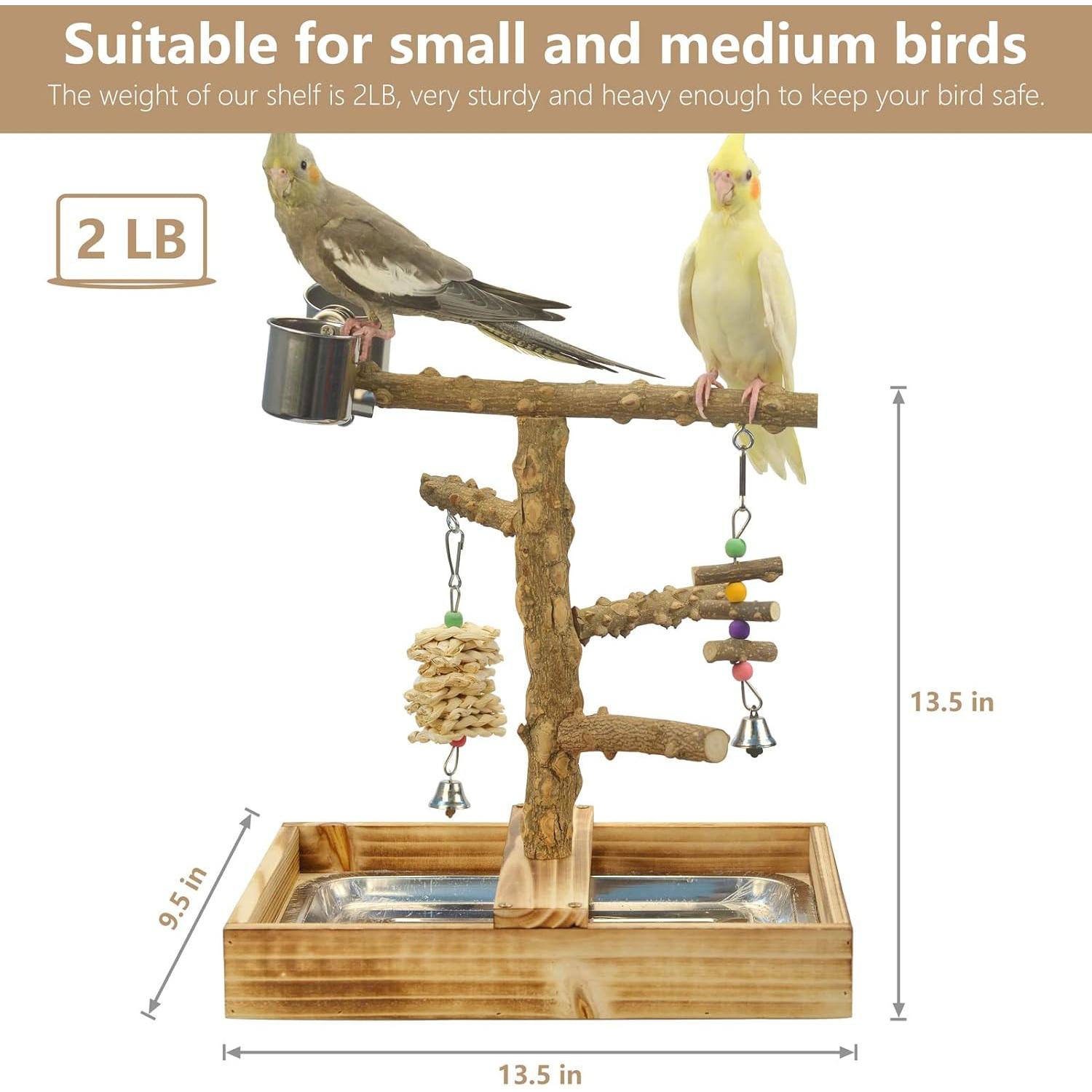 Parque de Juguetes para Aves LIMIO 34.3x24.1 cm con Tazas