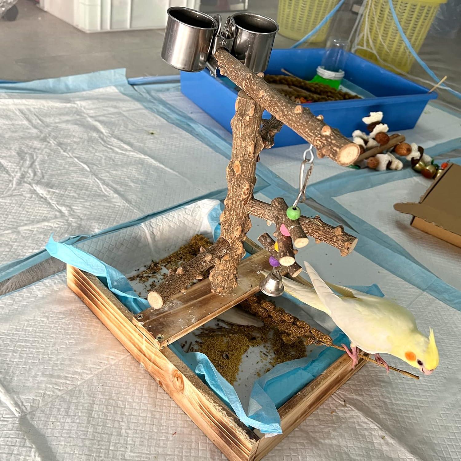 Parque de Juguetes para Aves LIMIO 34.3x24.1 cm con Tazas