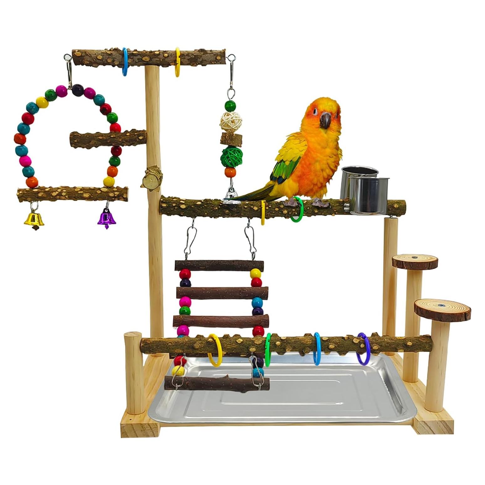 Soporte de Juego para Aves Kathson 35.8x23.9cm Madera Natural