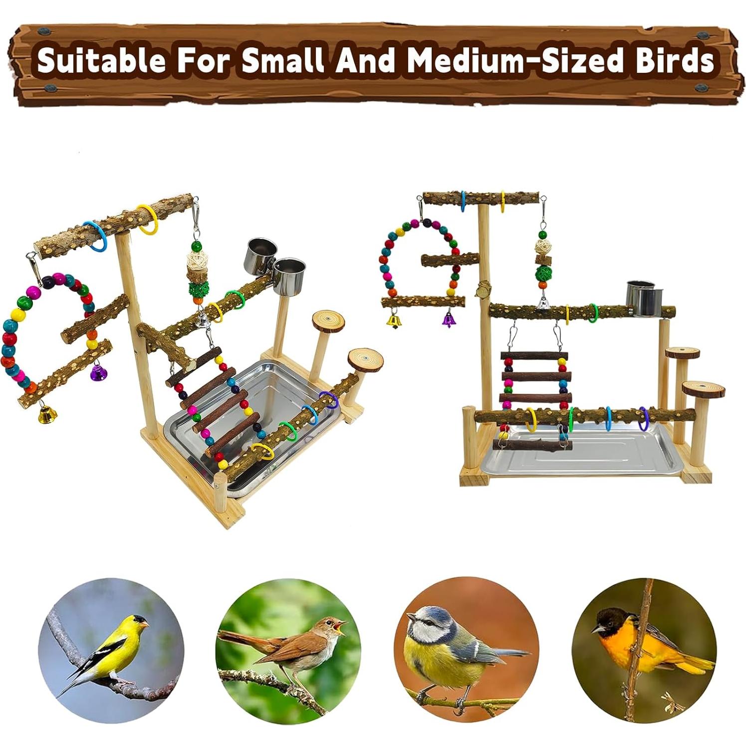 Soporte de Juego para Aves Kathson 35.8x23.9cm Madera Natural