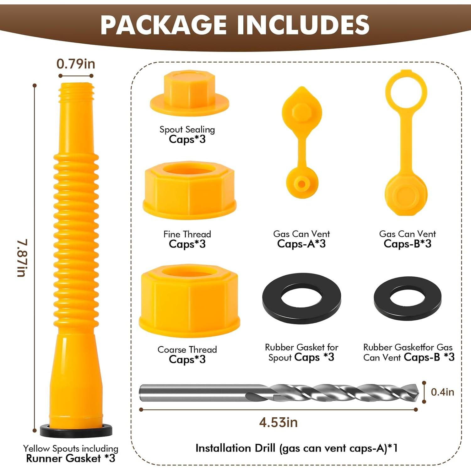 Boquilla de Gas VOXIZEI 3-KIT Flexible Antiderrame 20.6 cm