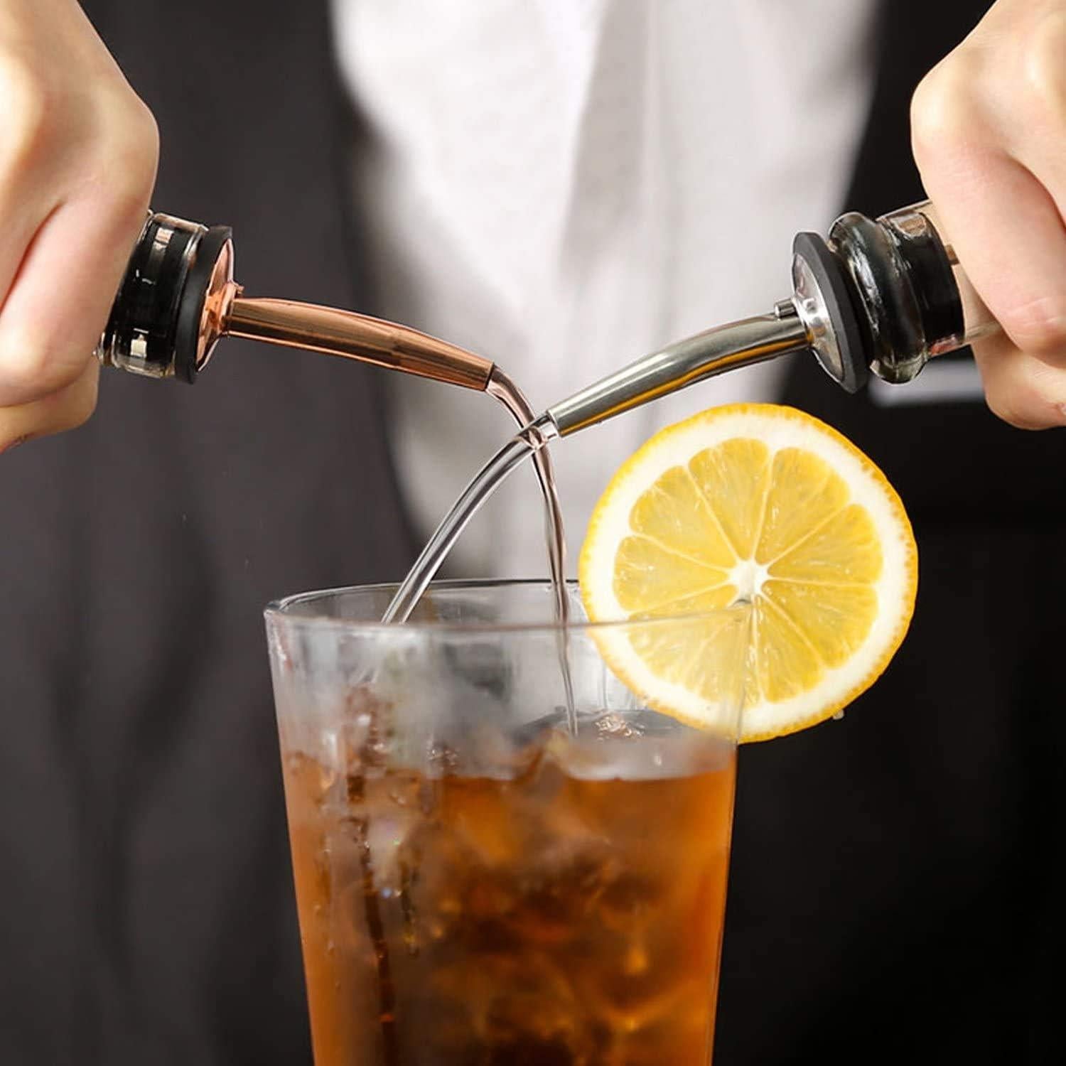 Vertedores de Botella de Vino y Licor Acero Inoxidable 10 Pcs Oro Rosa