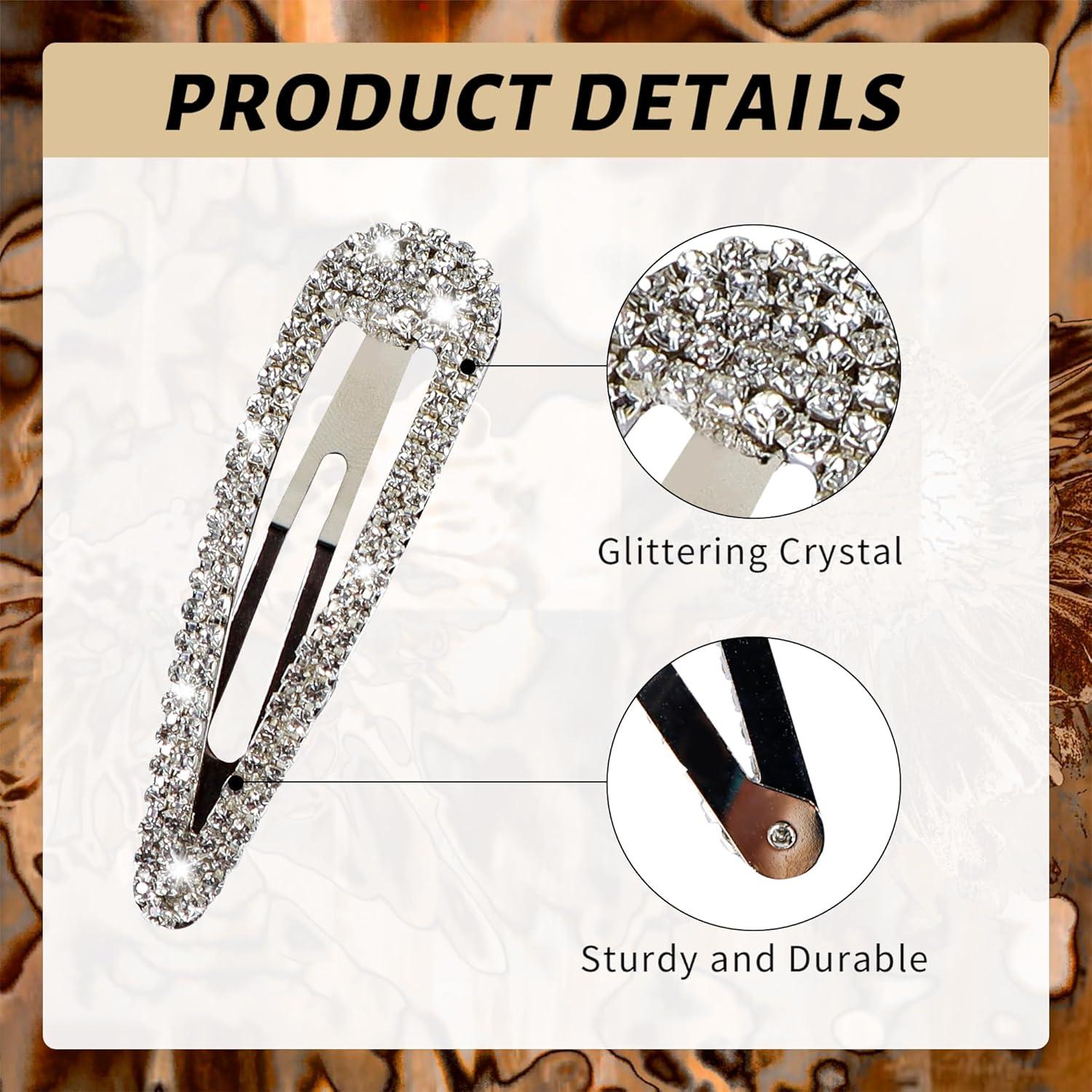 8 Clips para el Cabello Brillantes LOSANJI - Oro y Plata