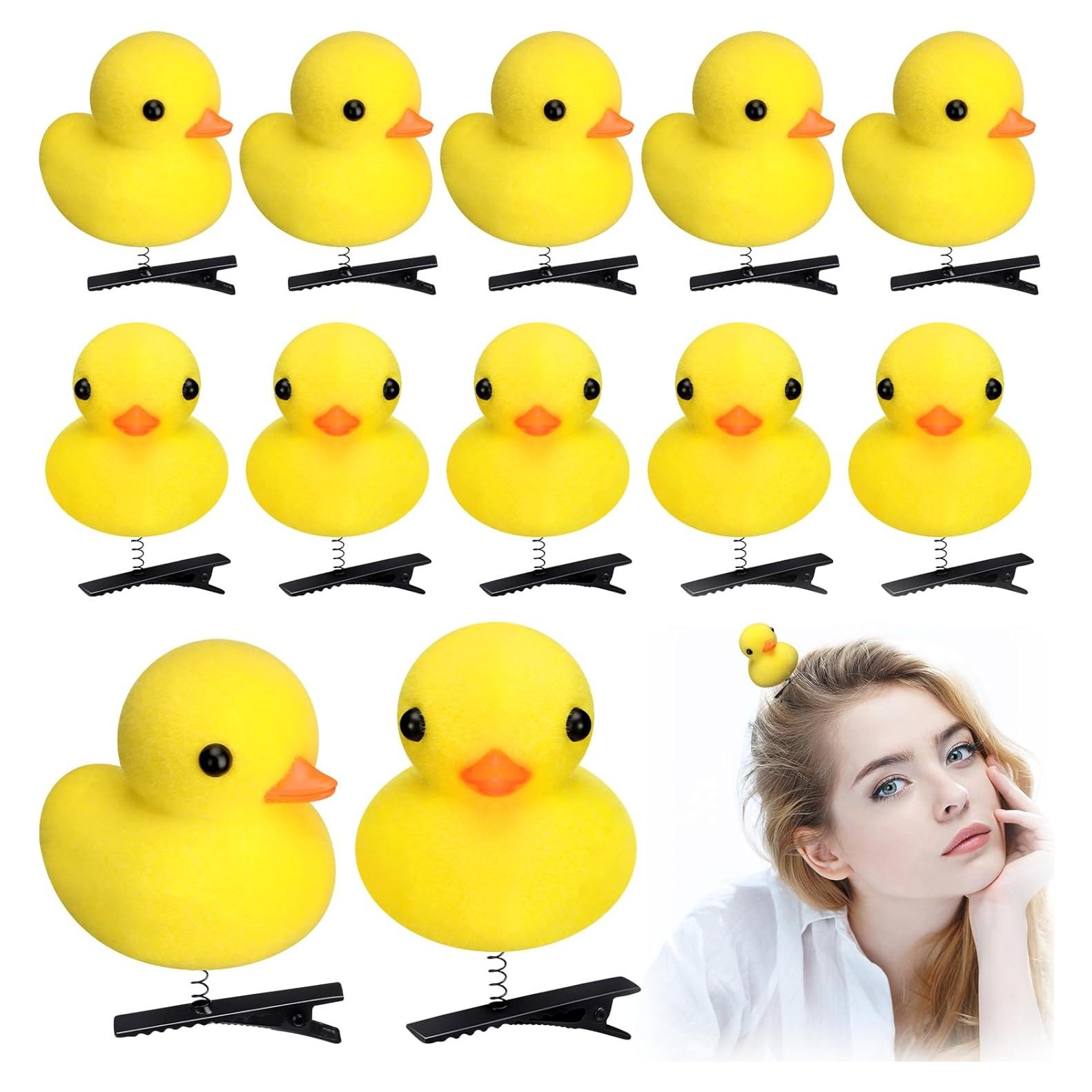 Juego de 12 Clips para Cabello de Pato Amarillo Croknit