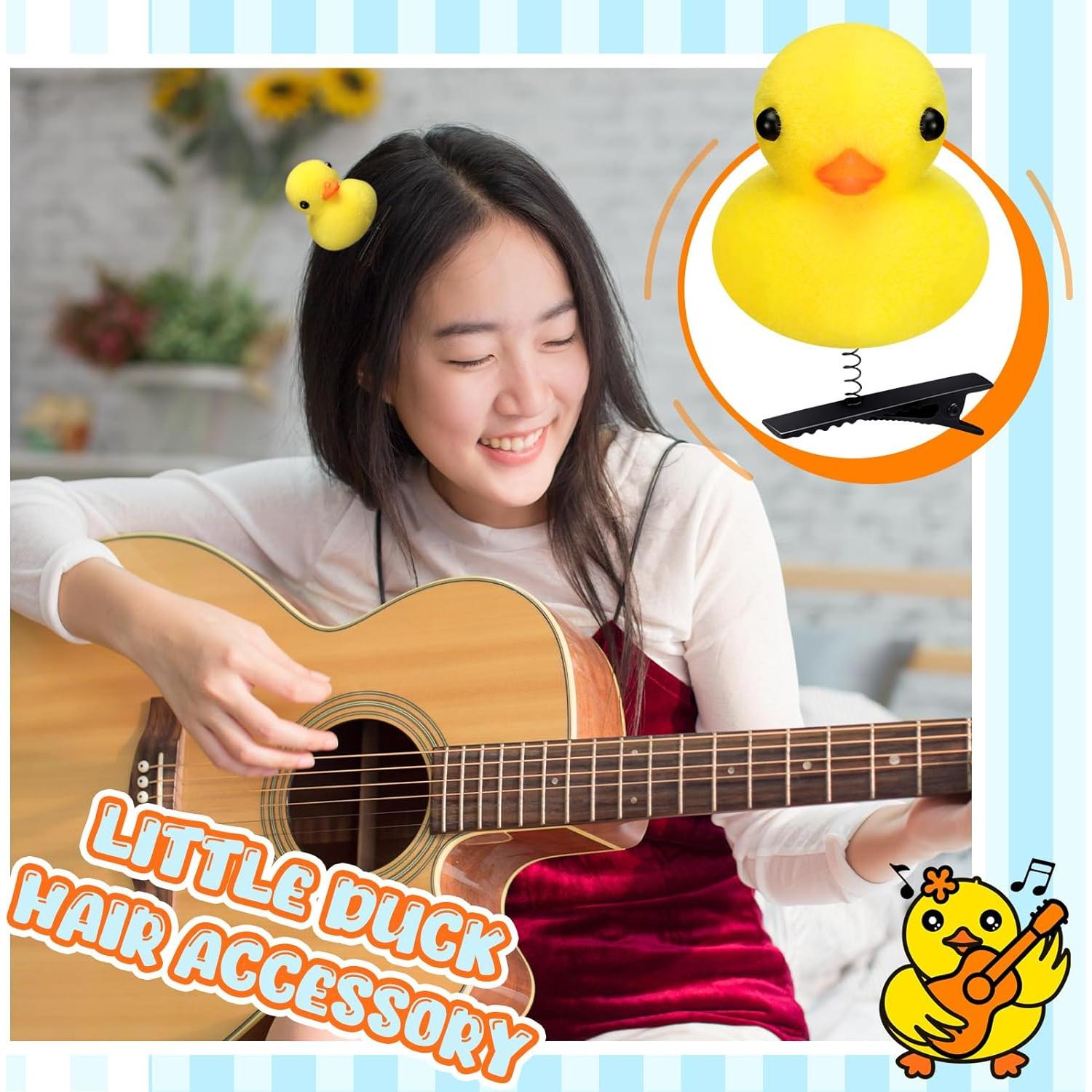 Juego de 12 Clips para Cabello de Pato Amarillo Croknit