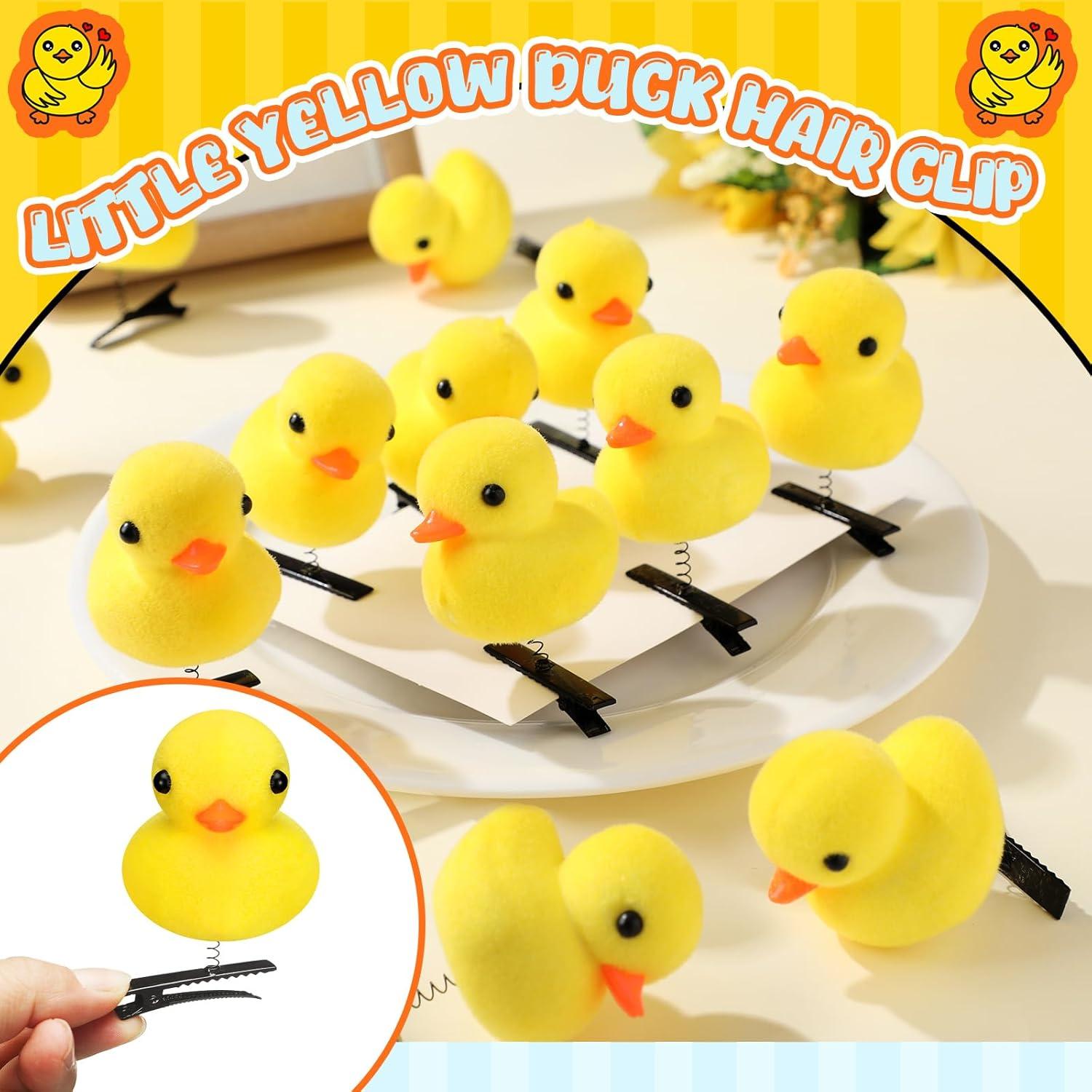 Juego de 12 Clips para Cabello de Pato Amarillo Croknit