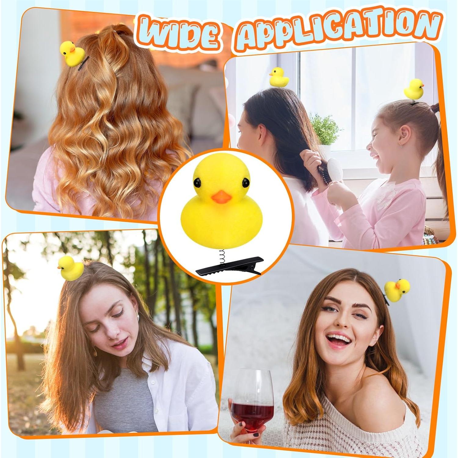 Juego de 12 Clips para Cabello de Pato Amarillo Croknit