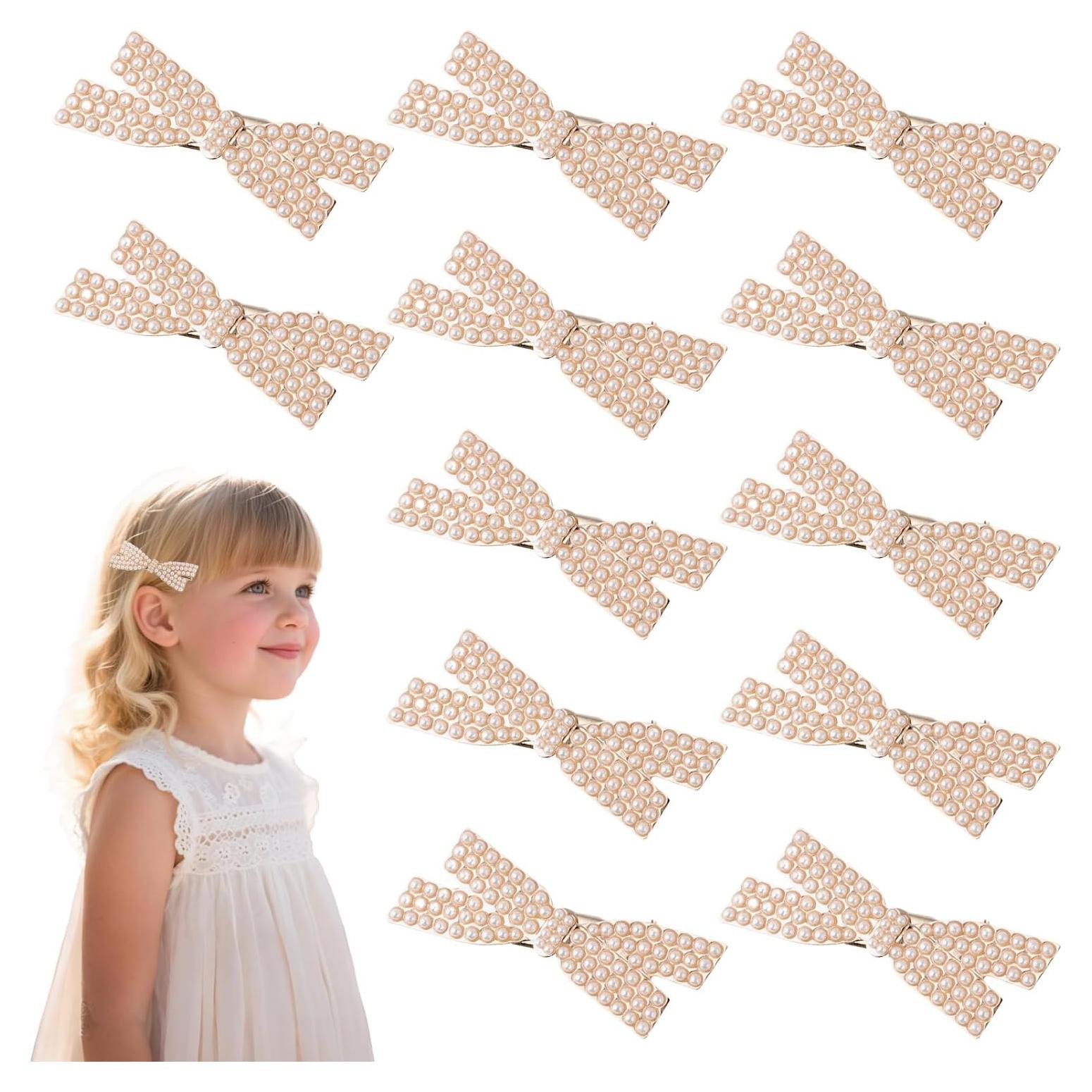 12 Clips de Pelo de Perlas OQXEJPHFN - Antideslizantes 5cm