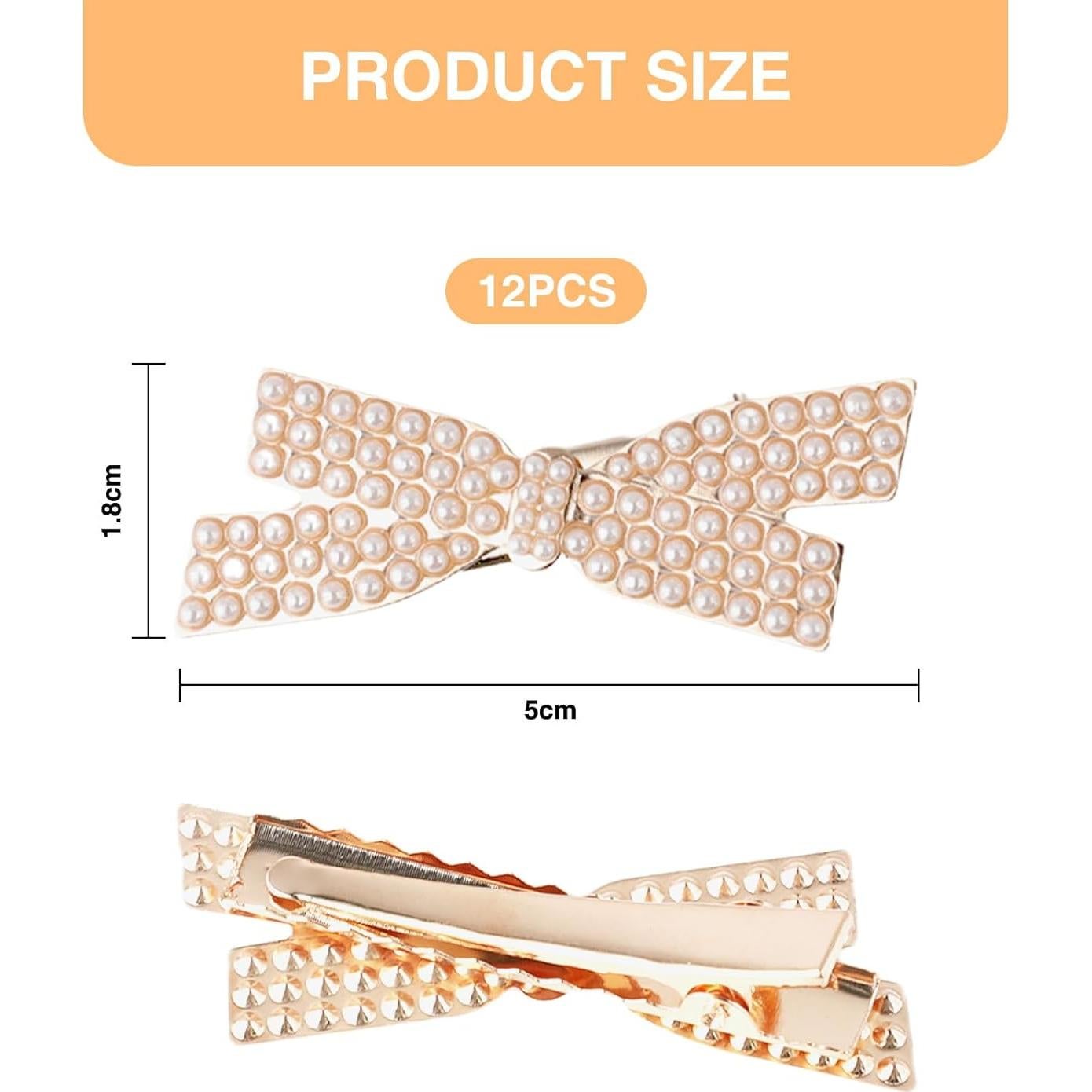 12 Clips de Pelo de Perlas OQXEJPHFN - Antideslizantes 5cm