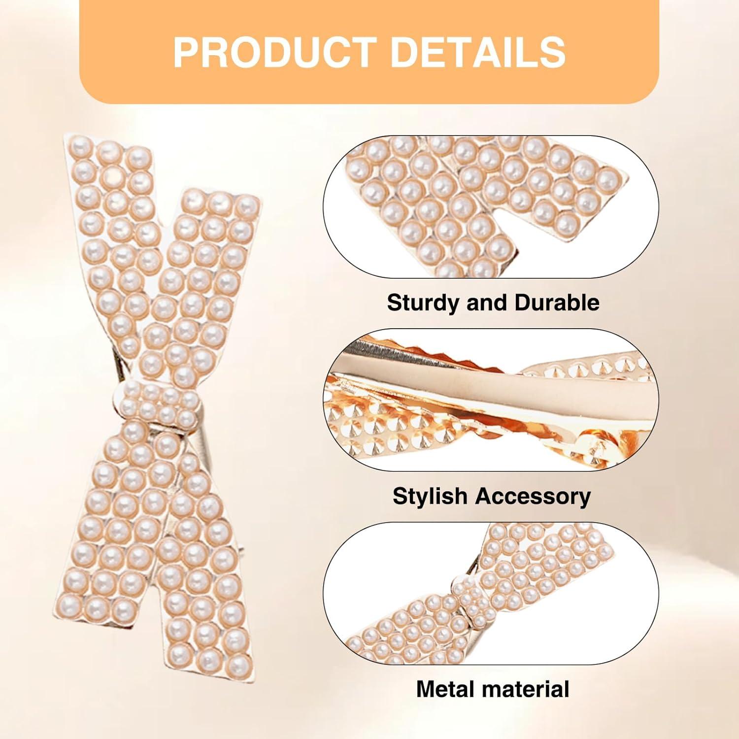 12 Clips de Pelo de Perlas OQXEJPHFN - Antideslizantes 5cm