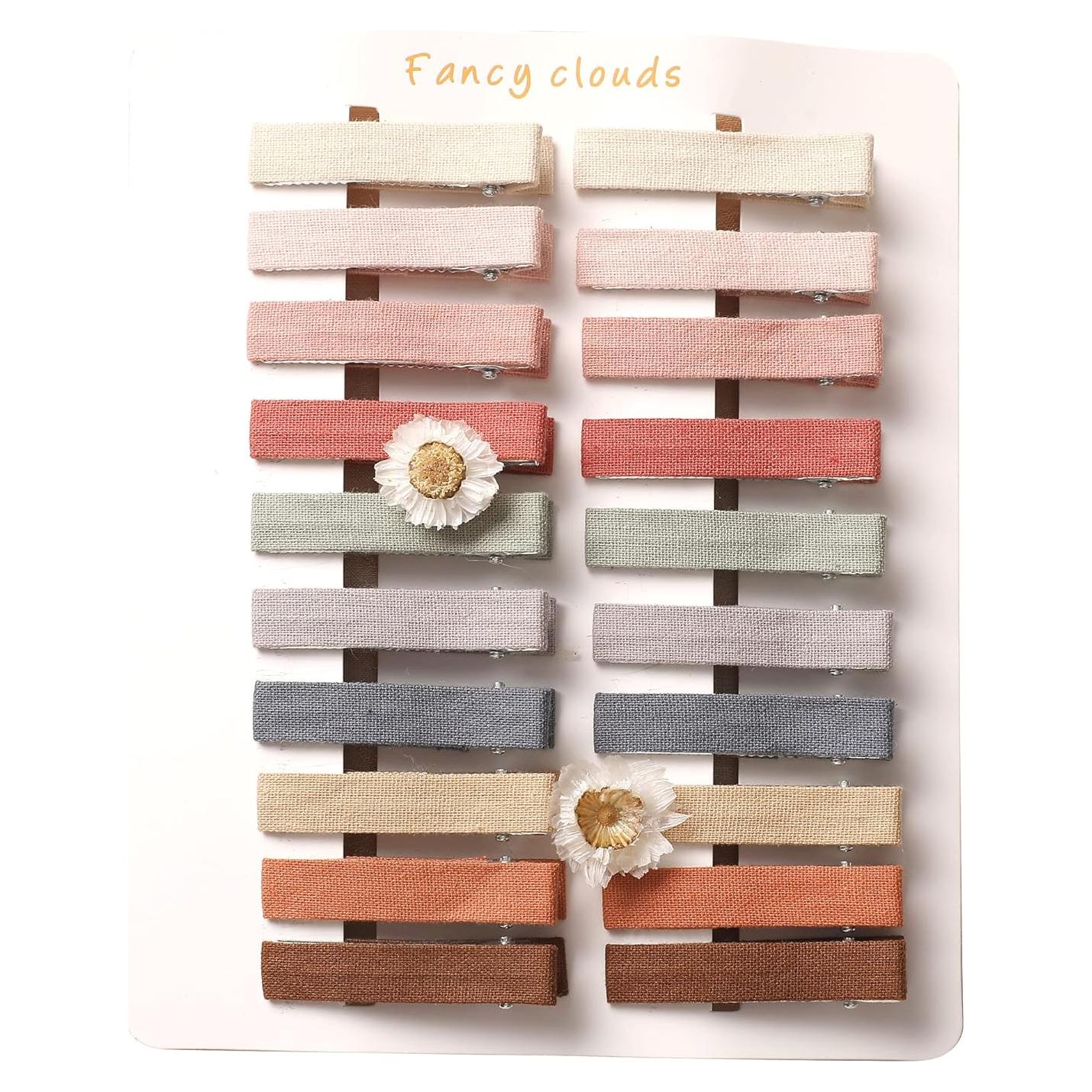 Pinzas para el cabello FANCY CLOUDS 20 piezas colores surtidos