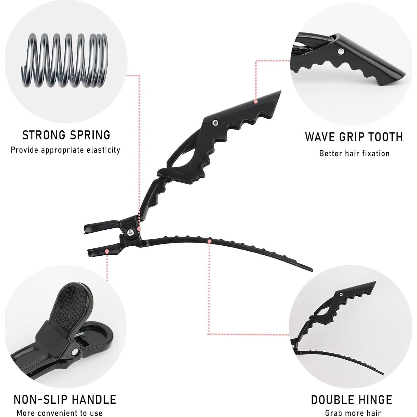YISSION 12 Clips de Pelo Cocodrilo Grande Sin Pliegues