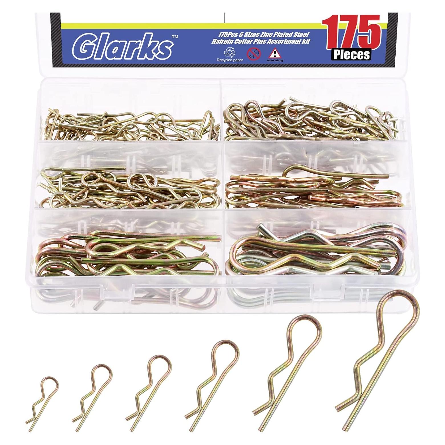 Kit 175 Pcs Pasadores Cotter R Glarks Acero Galvanizado