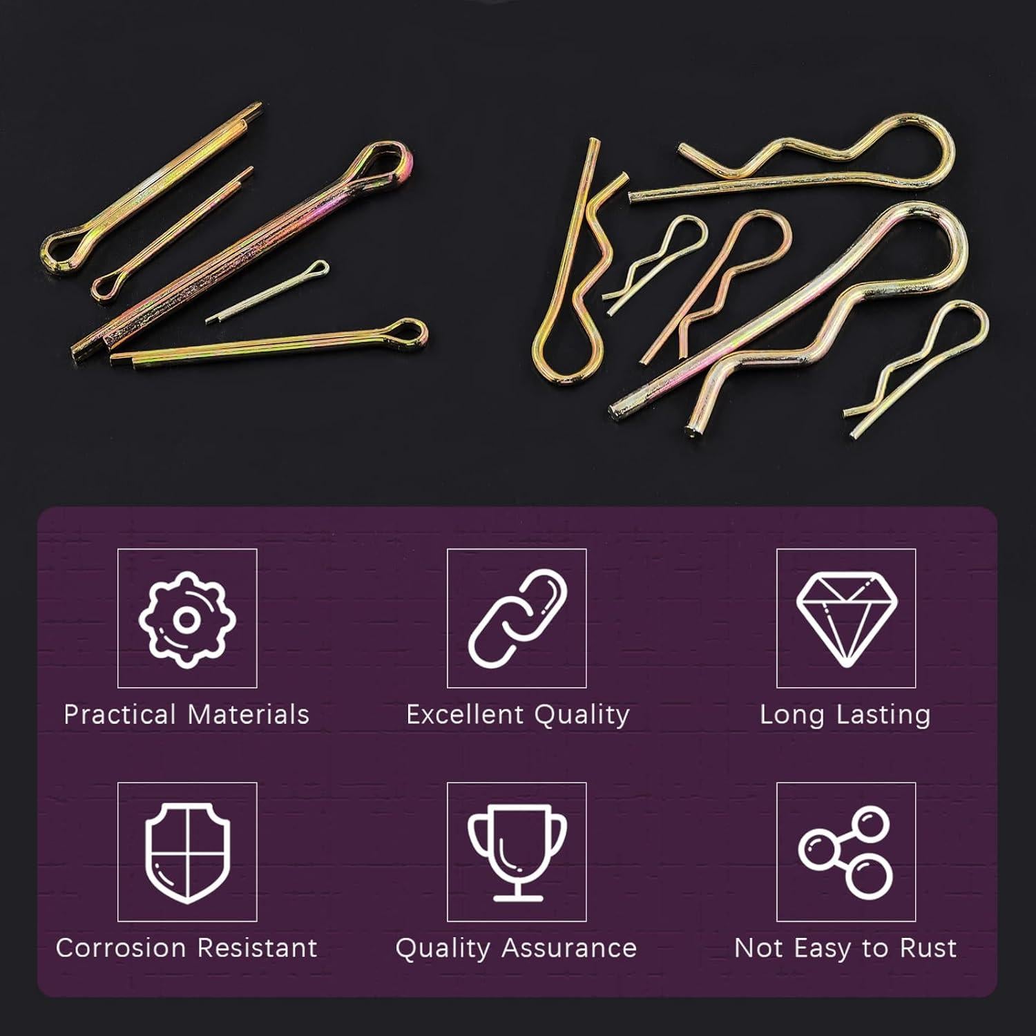 Kit 208 Pasadores de Seguridad Acero Inoxidable Swpeet