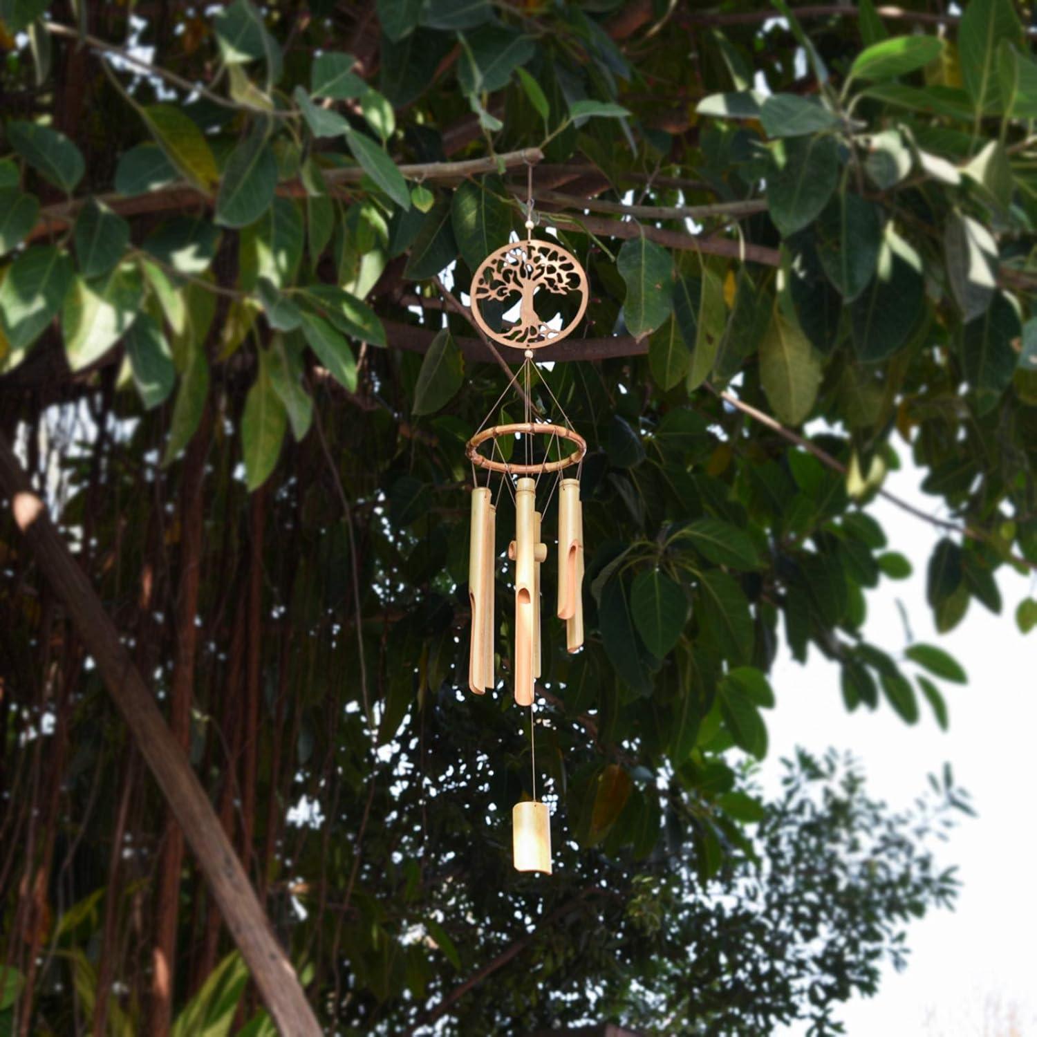 Campanas de Viento de Bambú XINRUI 87.6 cm Decoración Jardín