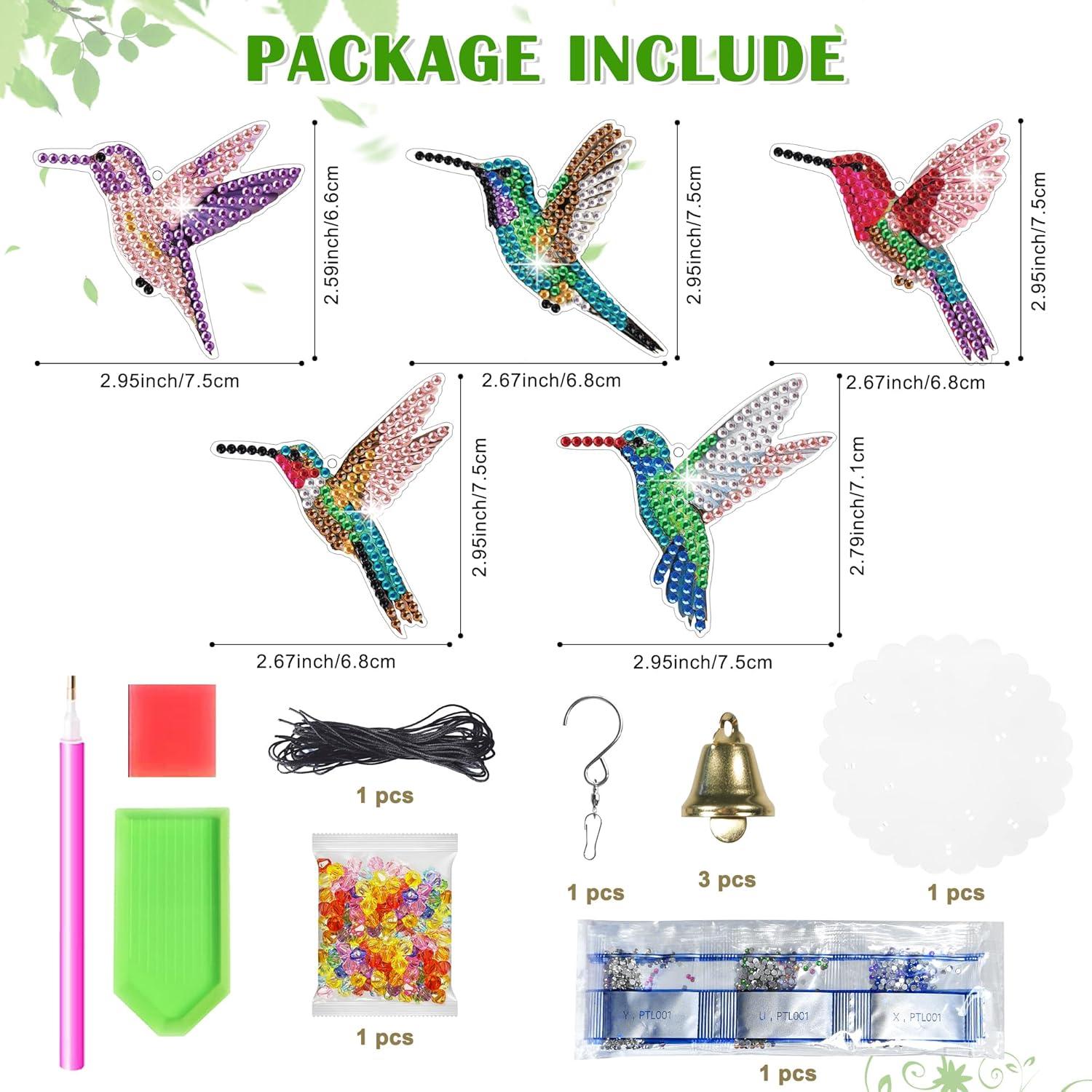 Kit de Pintura de Diamante Vcekract Colibrí 5D para Jardín