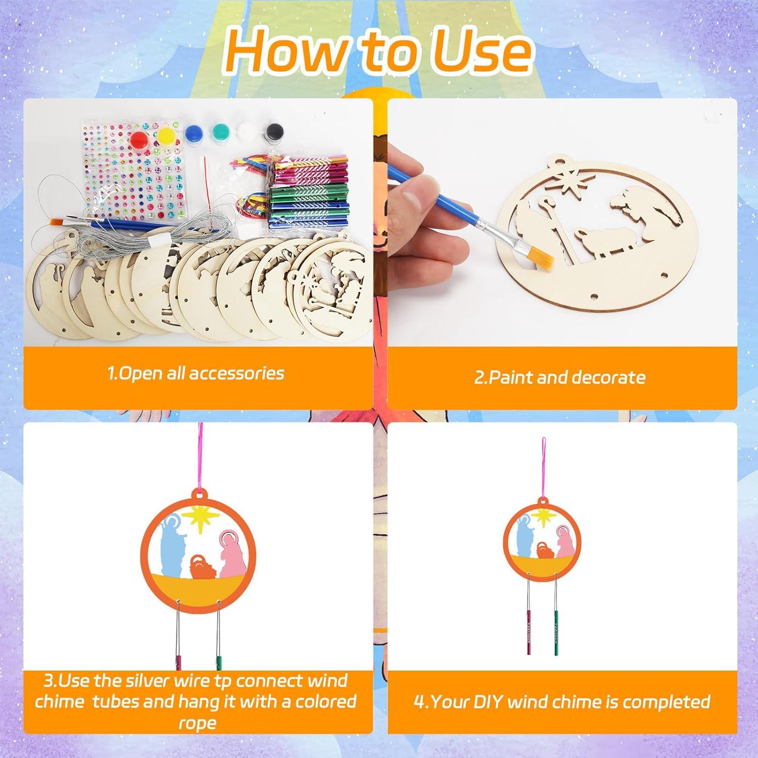 Kit de Manualidades de Natividad Fennoral para Niños 12 Piezas