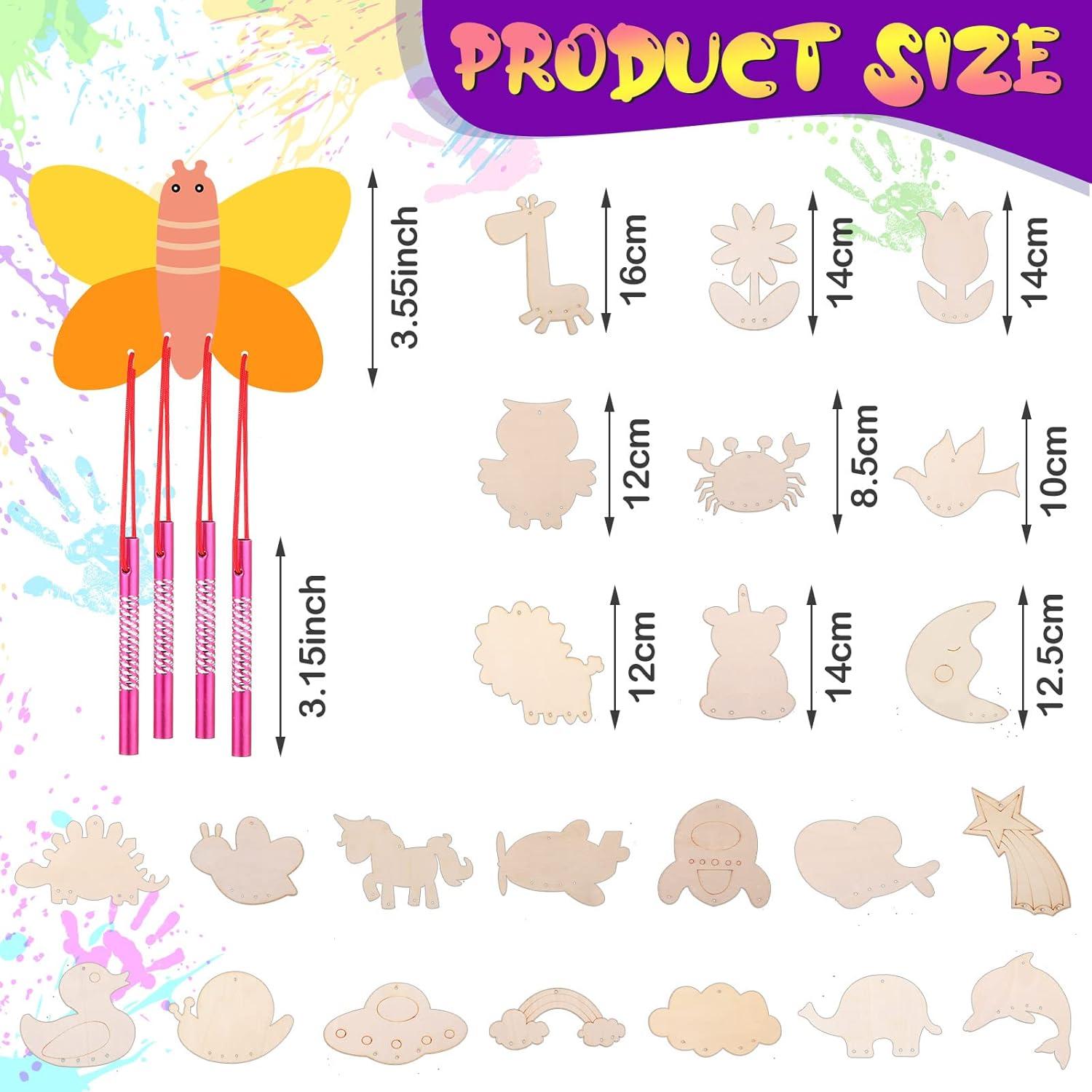 Kit de Campanas de Viento Tuanse 36 Piezas Madera DIY