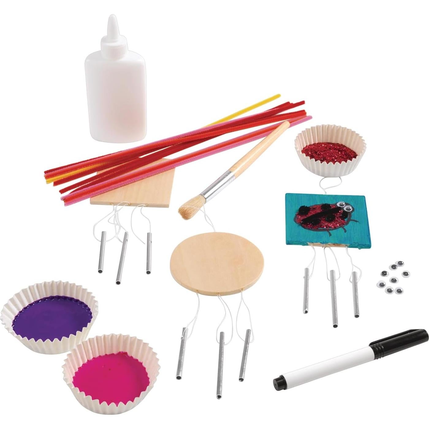 Set de 12 Carillones de Madera Coloraciones para Decorar