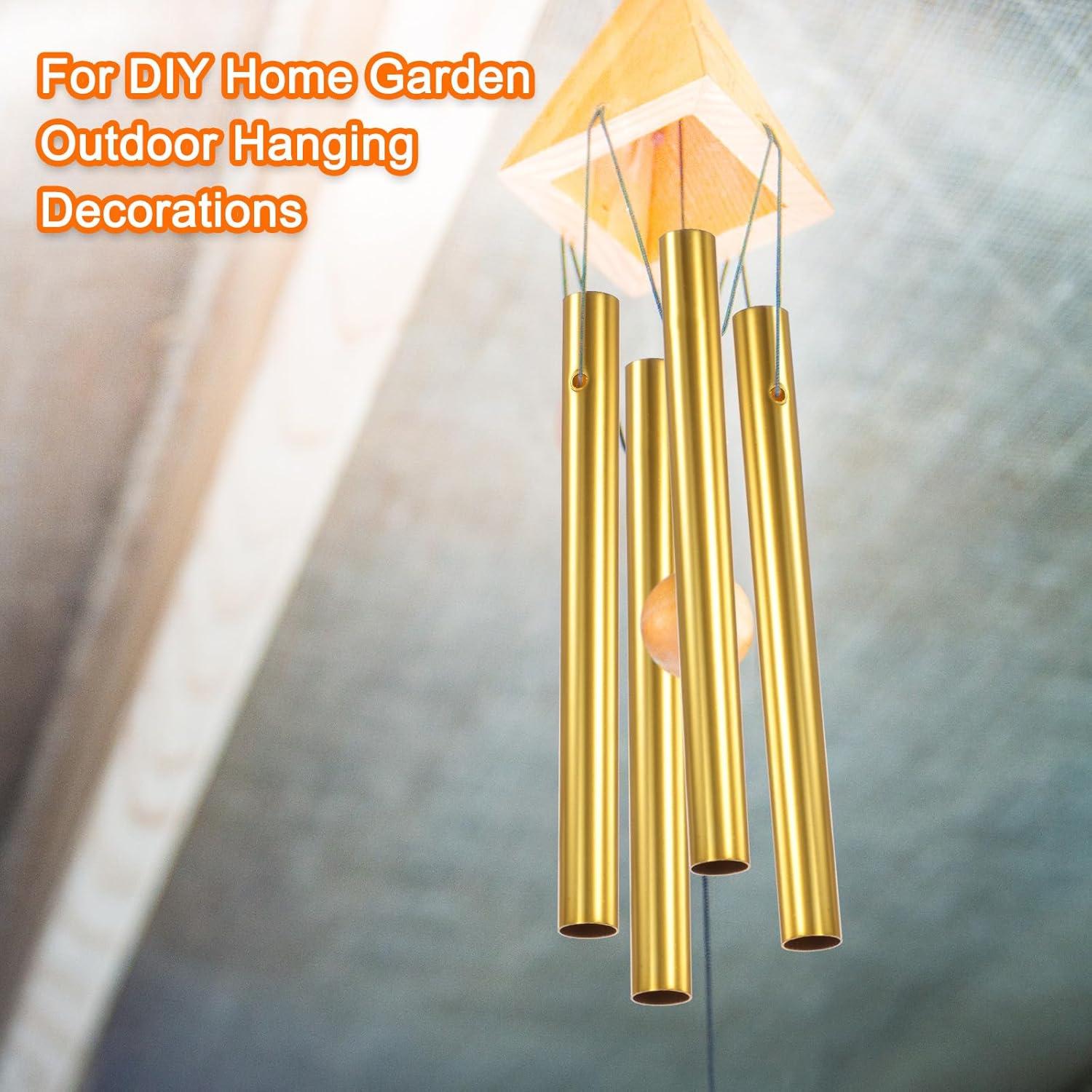 16 Tubos de Campanas de Viento Aluminio Dorado para Manualidades