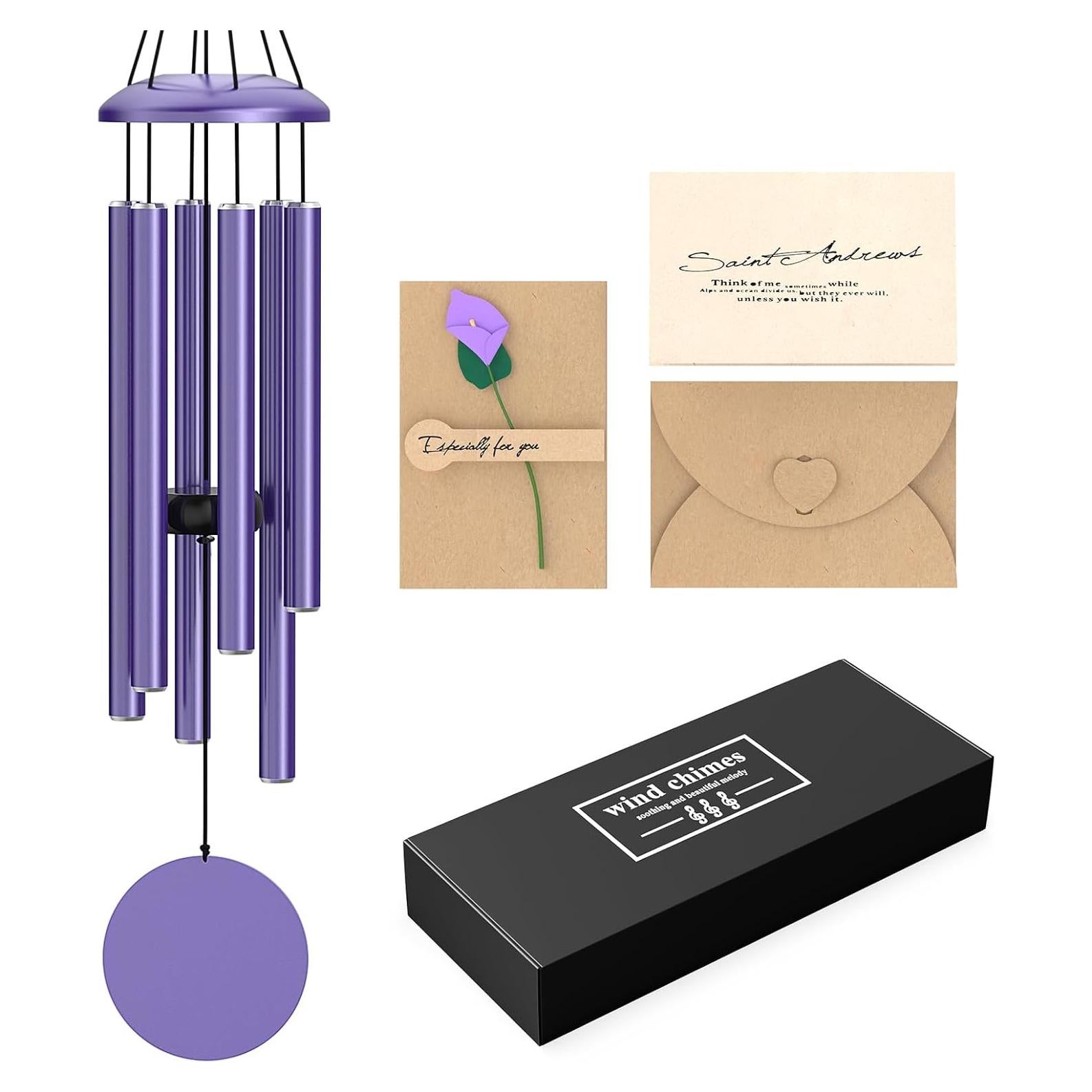 Campana de Viento Grande MarcoBambu 93.98 cm Púrpura