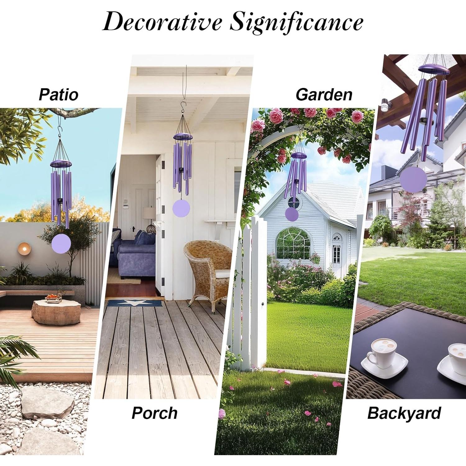 Campana de Viento Grande MarcoBambu 93.98 cm Púrpura