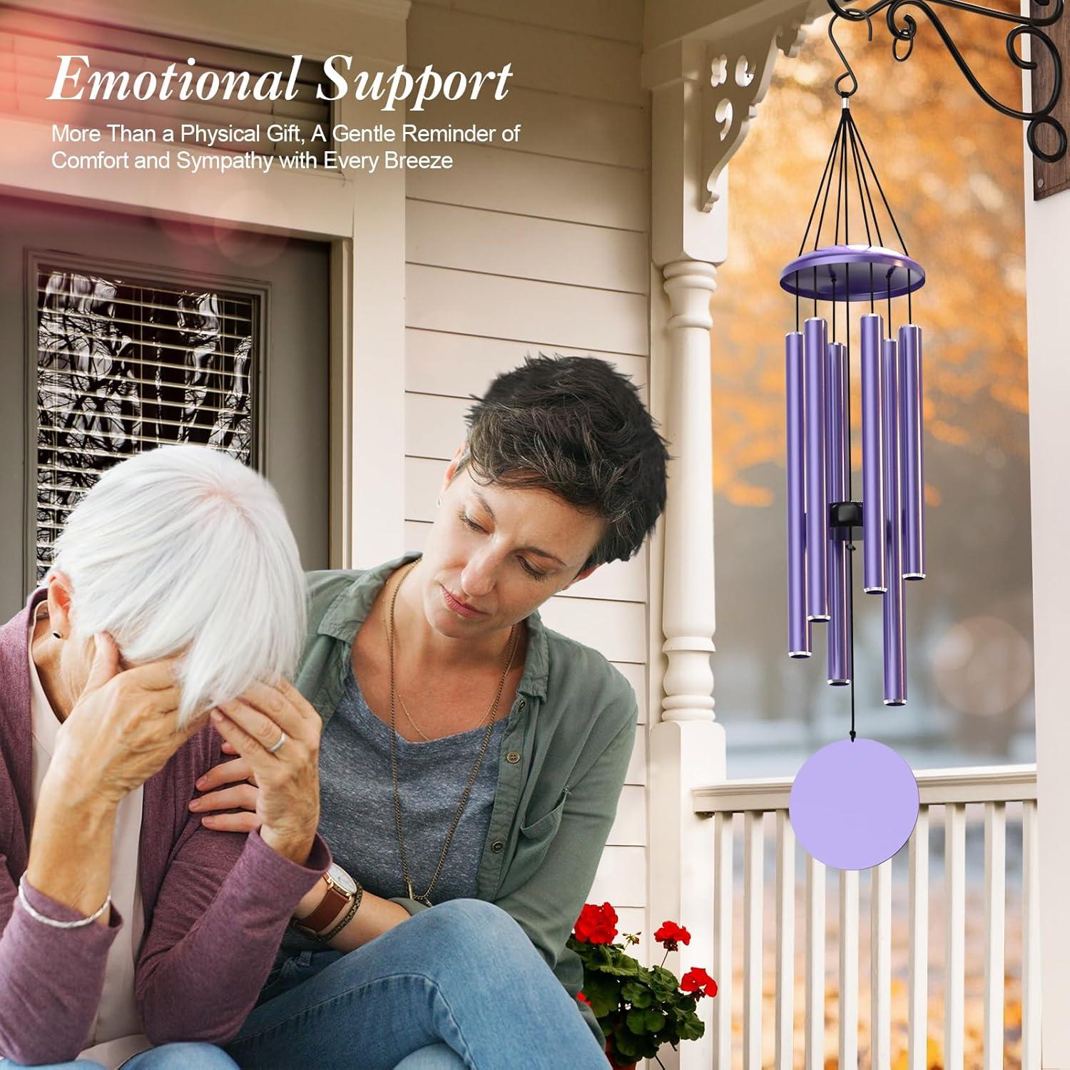 Campana de Viento Grande MarcoBambu 93.98 cm Púrpura